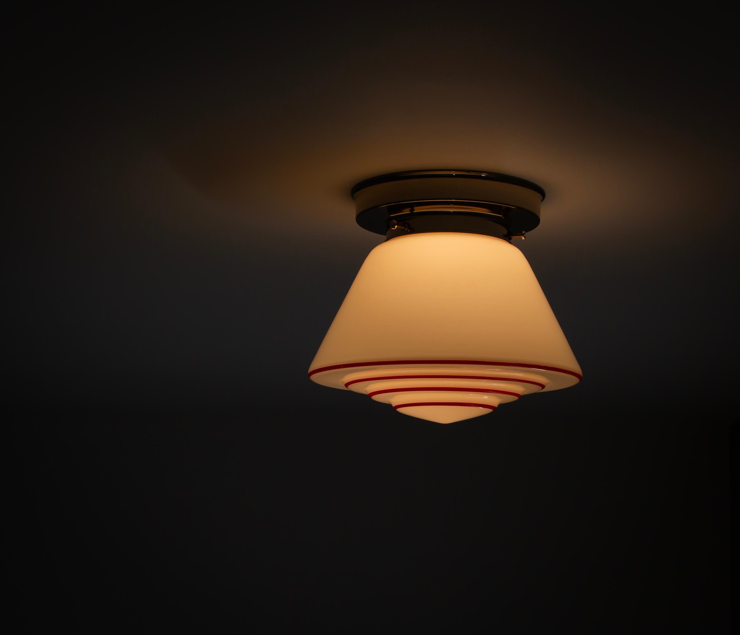 Plafón escandinavo empotrable, años 1930, preparado para UL en venta 2