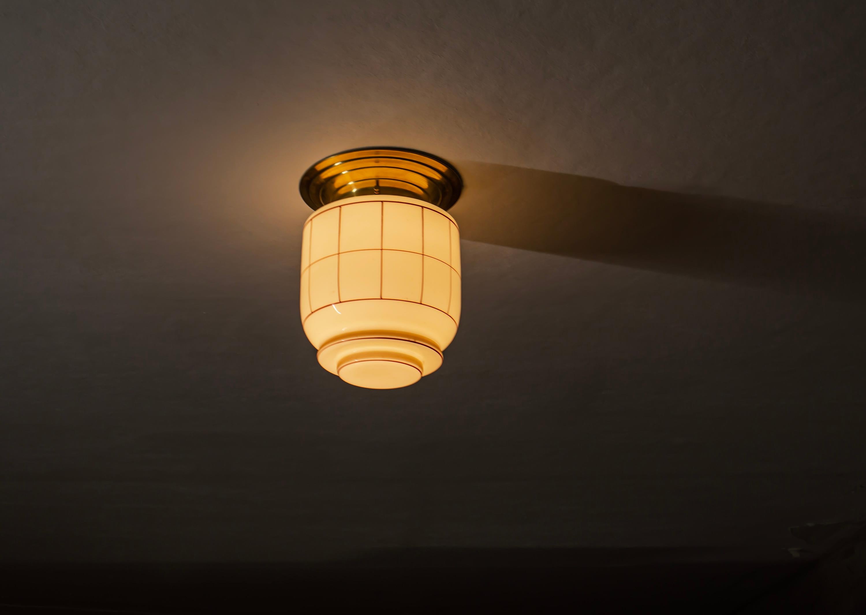 Scandinavian Flush Mount Ceiling Light, 1950s, UL-ready For Sale 1