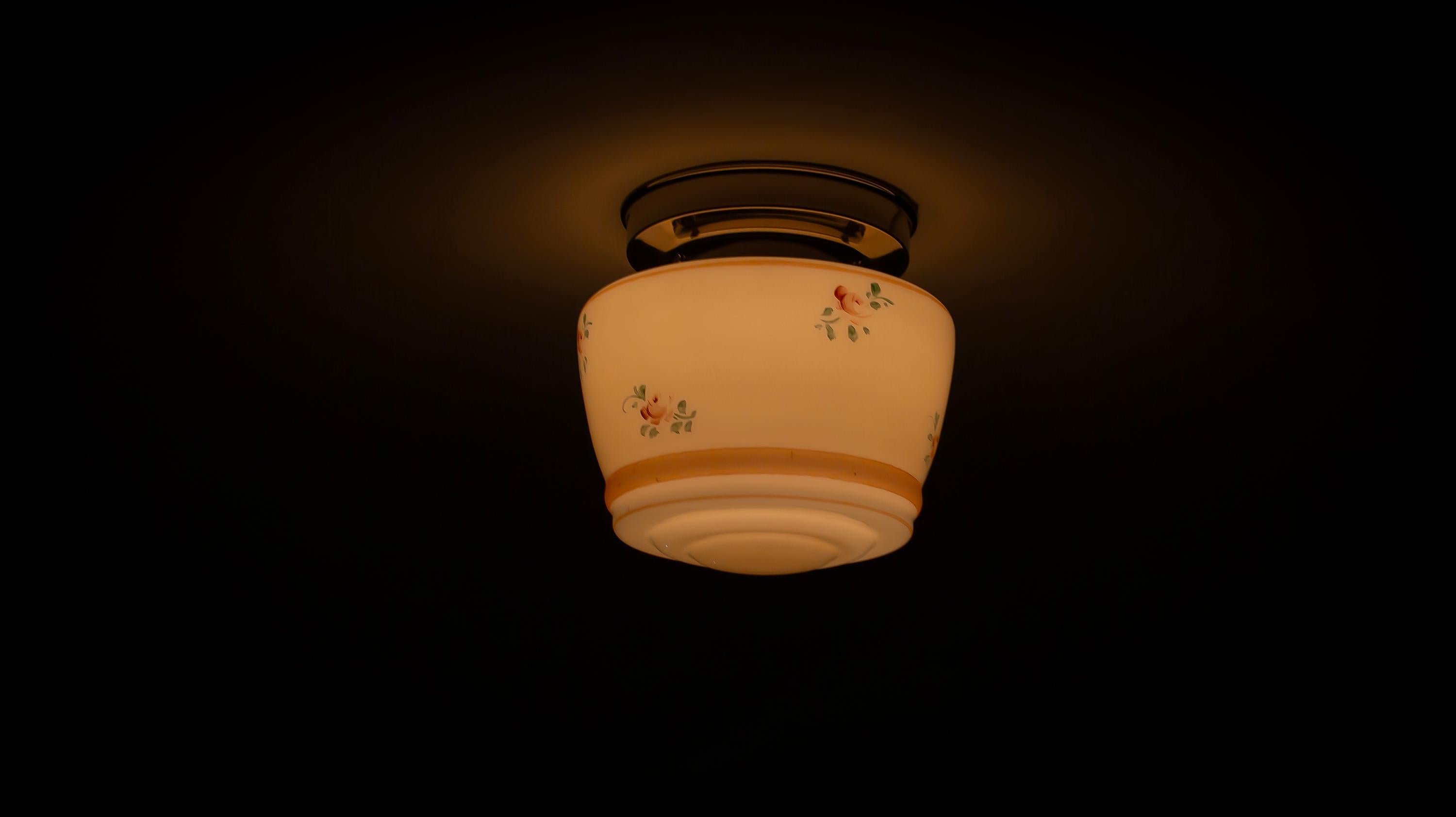 Scandinavian Flush Mount Ceiling Light, 1950s For Sale 3