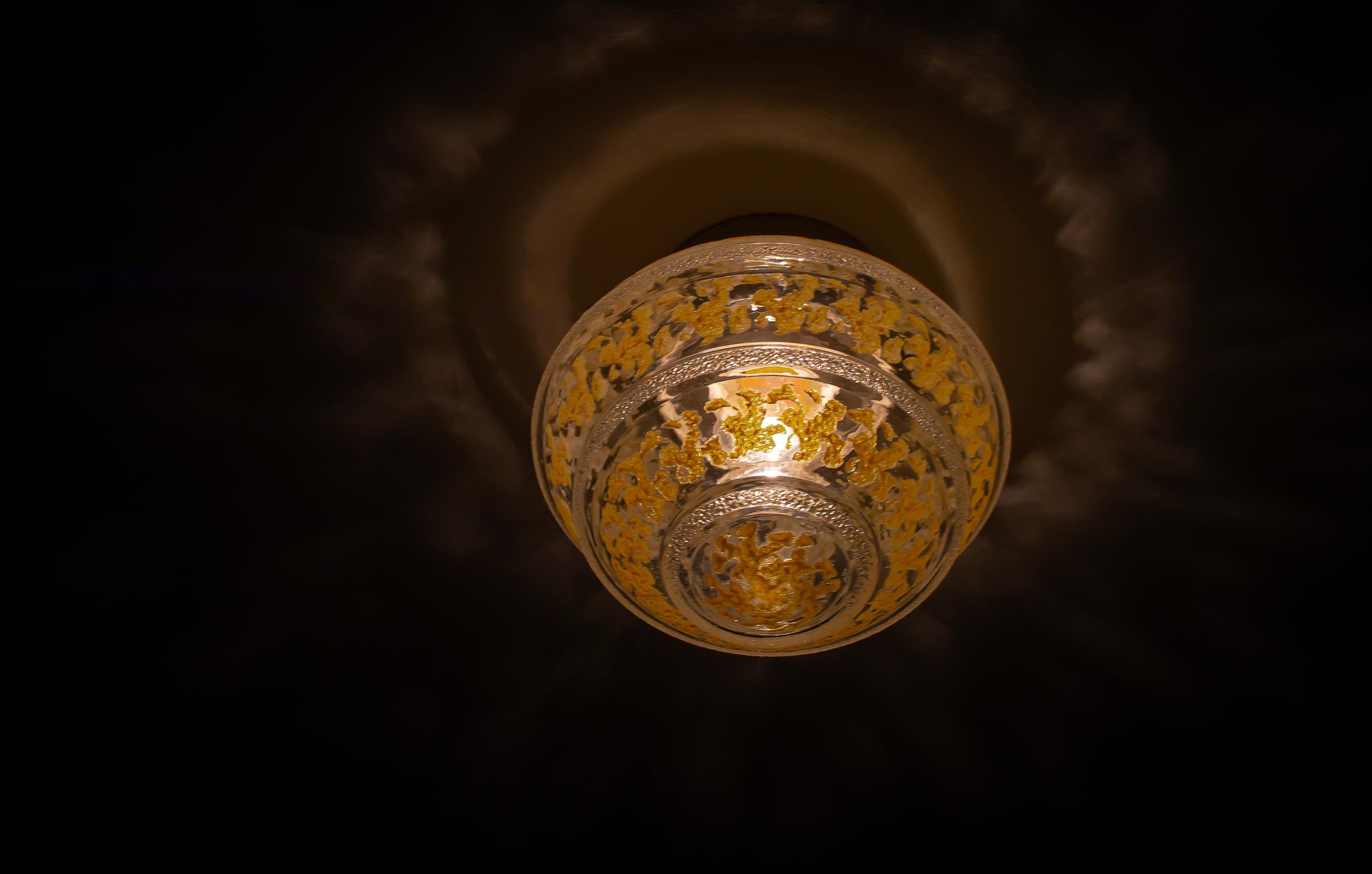 Scandinavian Flush Mount Ceiling Light, 1950s For Sale 4