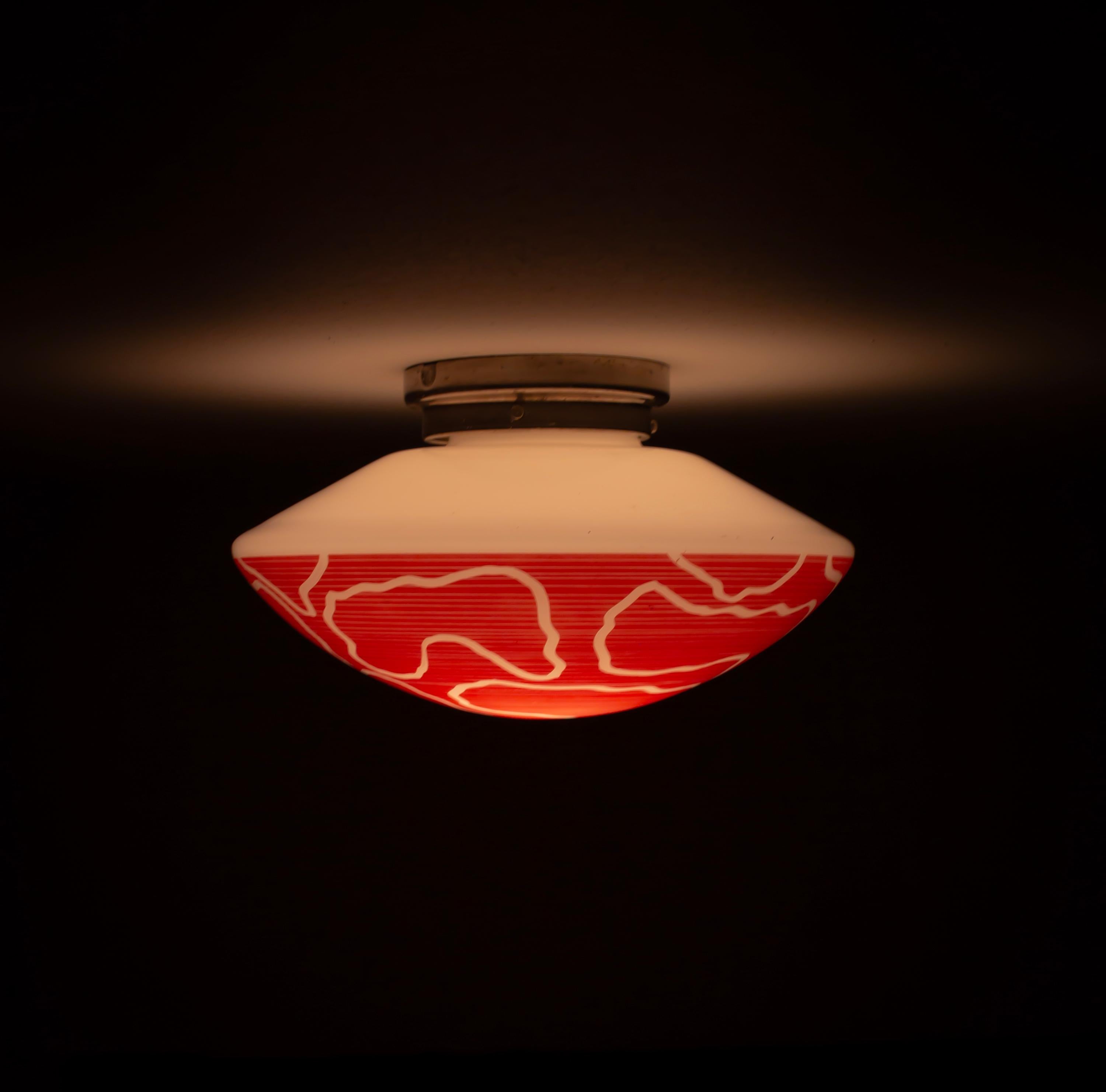 Scandinavian Flush Mount Ceiling Light, 1950s For Sale 3