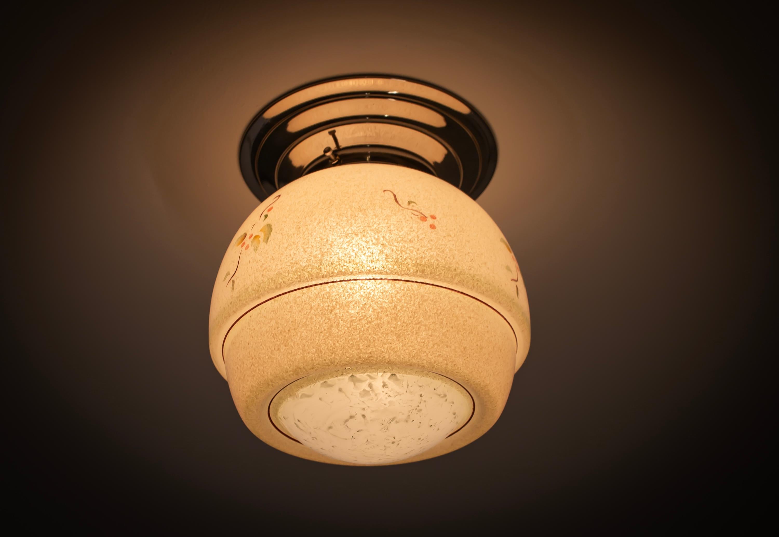 Scandinavian Flush Mount Ceiling Light, 1950s 3