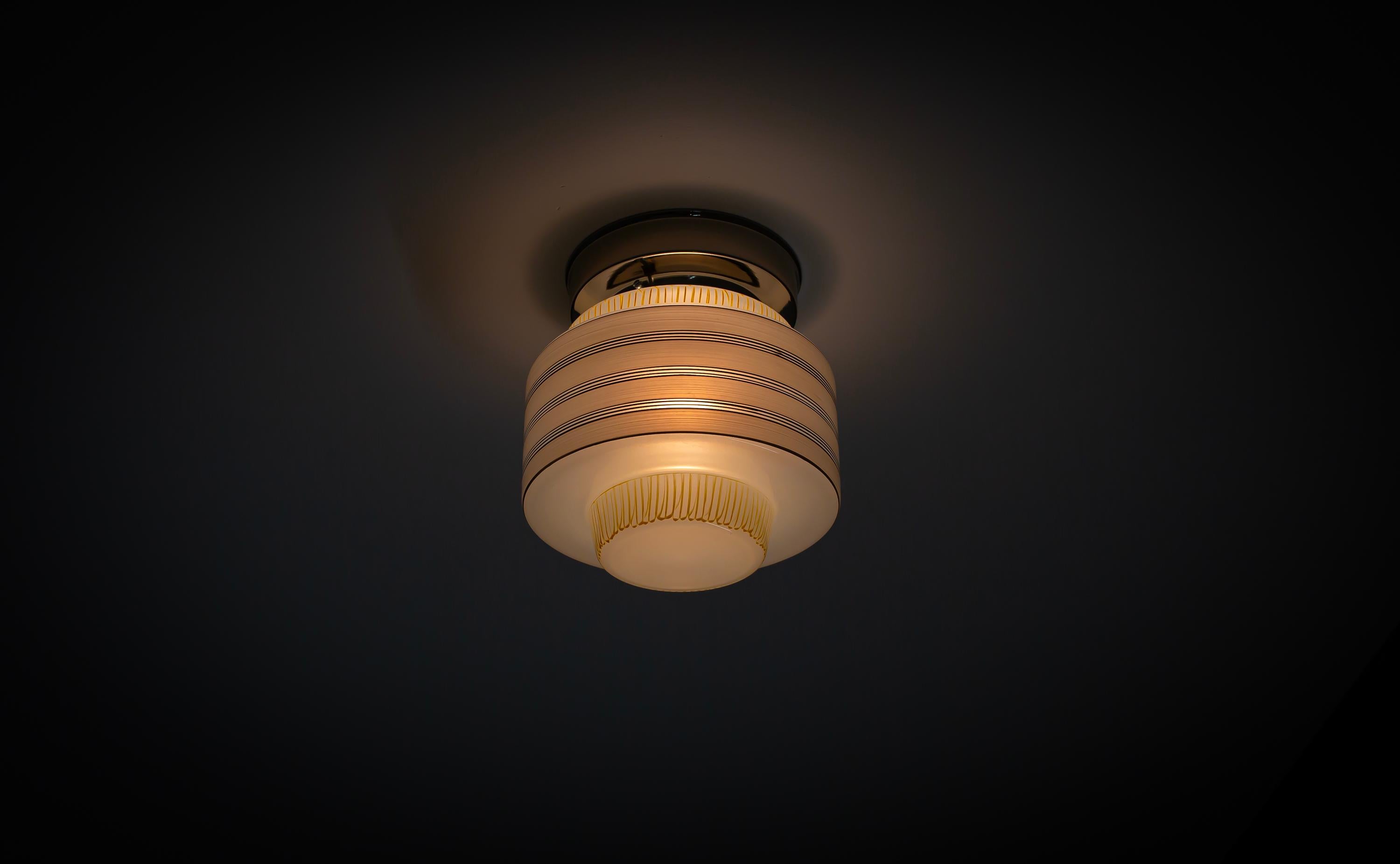 Scandinavian Flush Mount Ceiling Light, 1950s For Sale 3