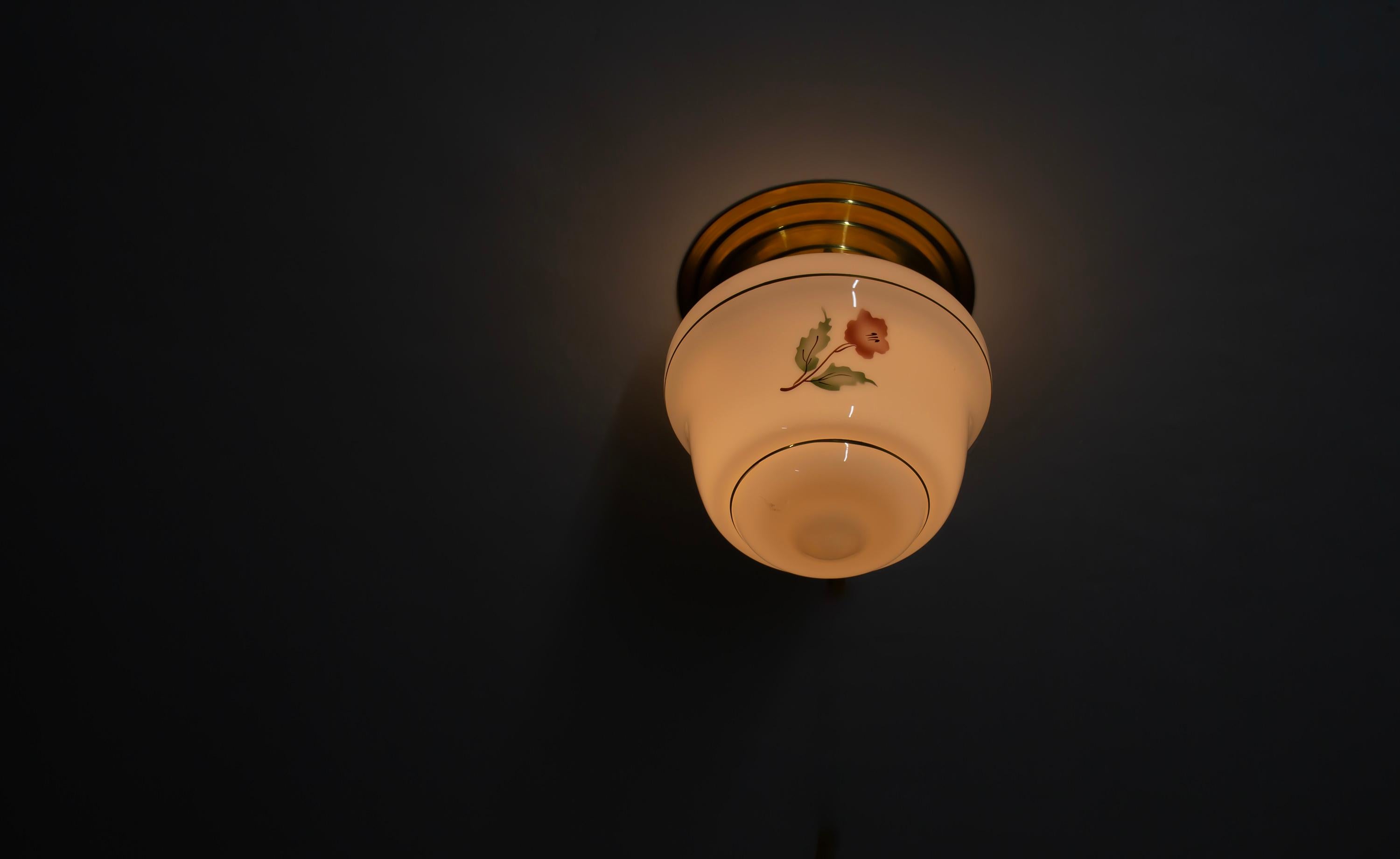 Scandinavian Flush Mount Ceiling Light, 1950s For Sale 5