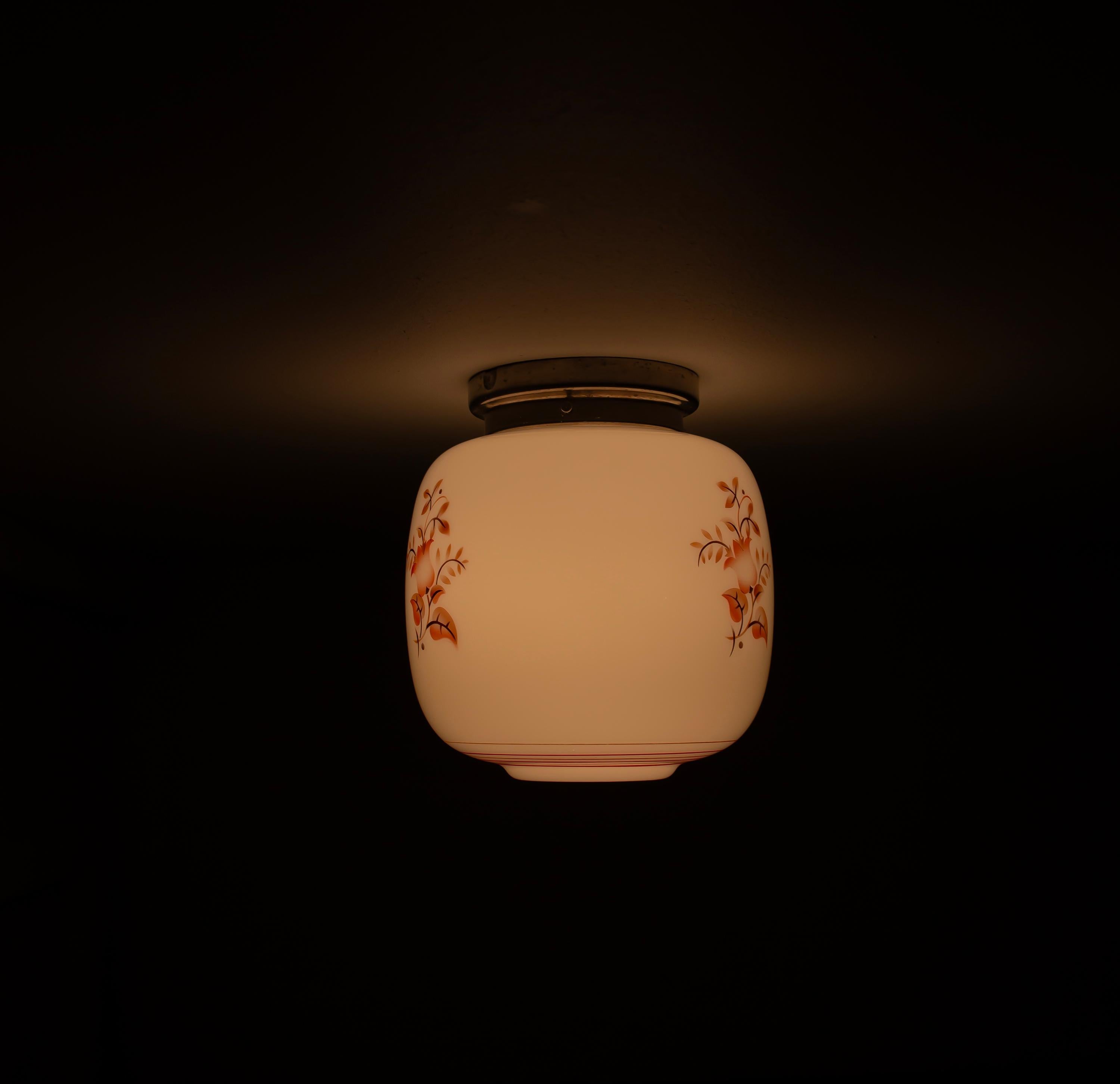 Scandinavian Flush Mount Ceiling Light, 1950s For Sale 4