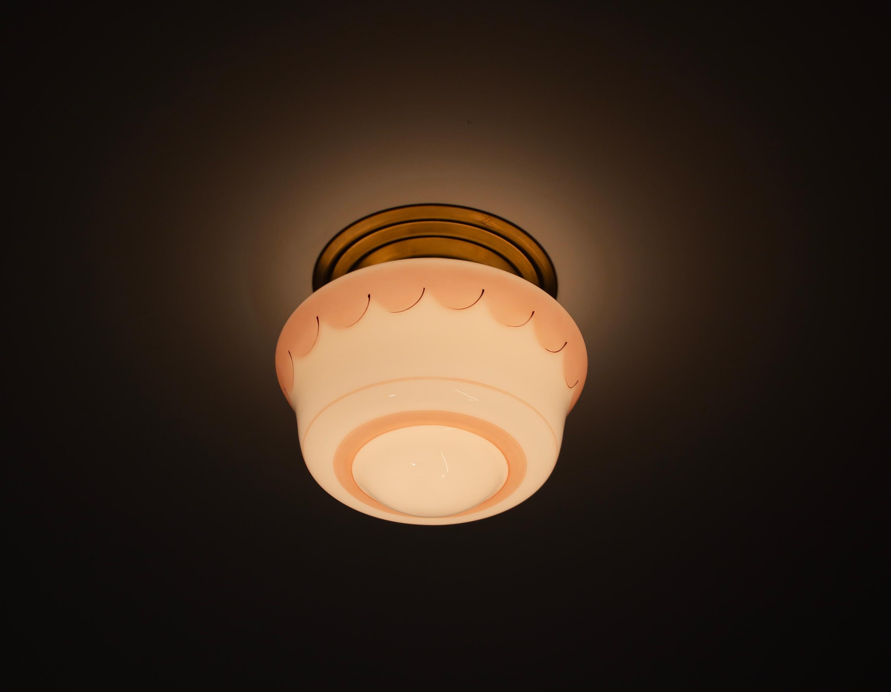 Scandinavian Flush Mount Ceiling Light, 1950s For Sale 5