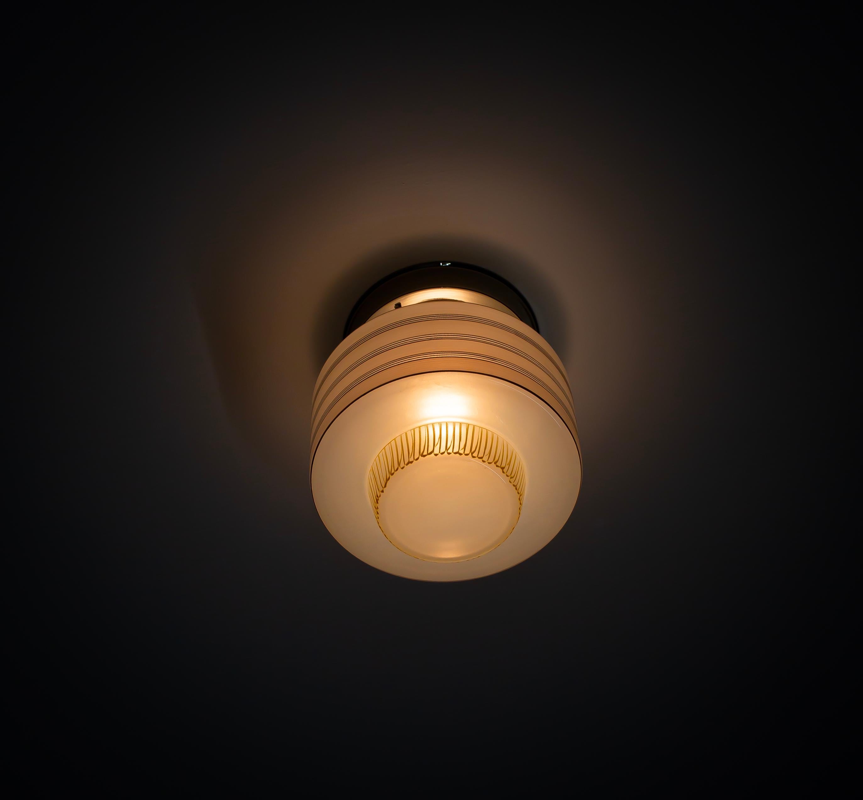 Scandinavian Flush Mount Ceiling Light, 1950s For Sale 4