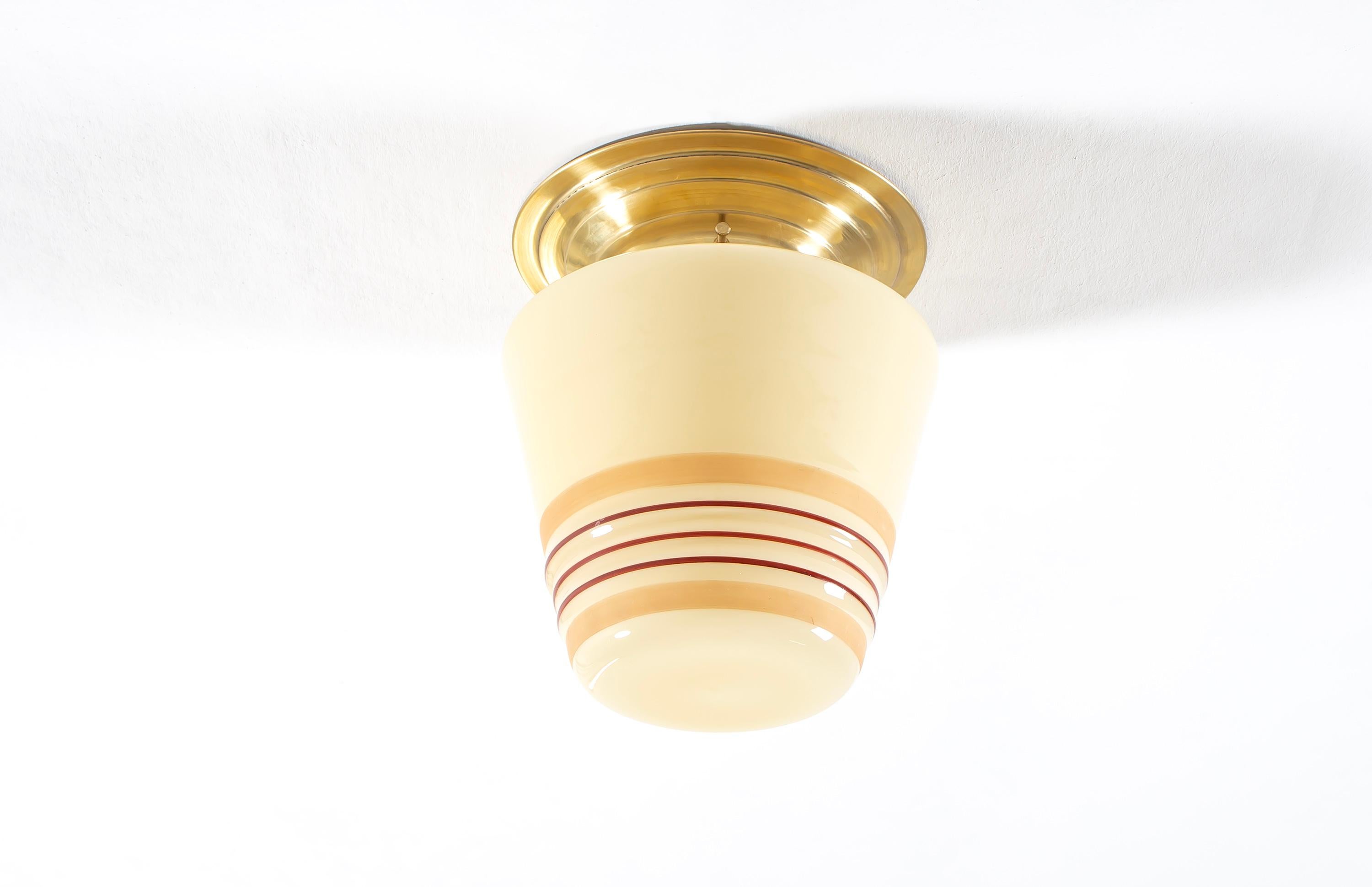 Scandinavian Flush Mount Ceiling Light, 1950s In Good Condition For Sale In Oslo, NO