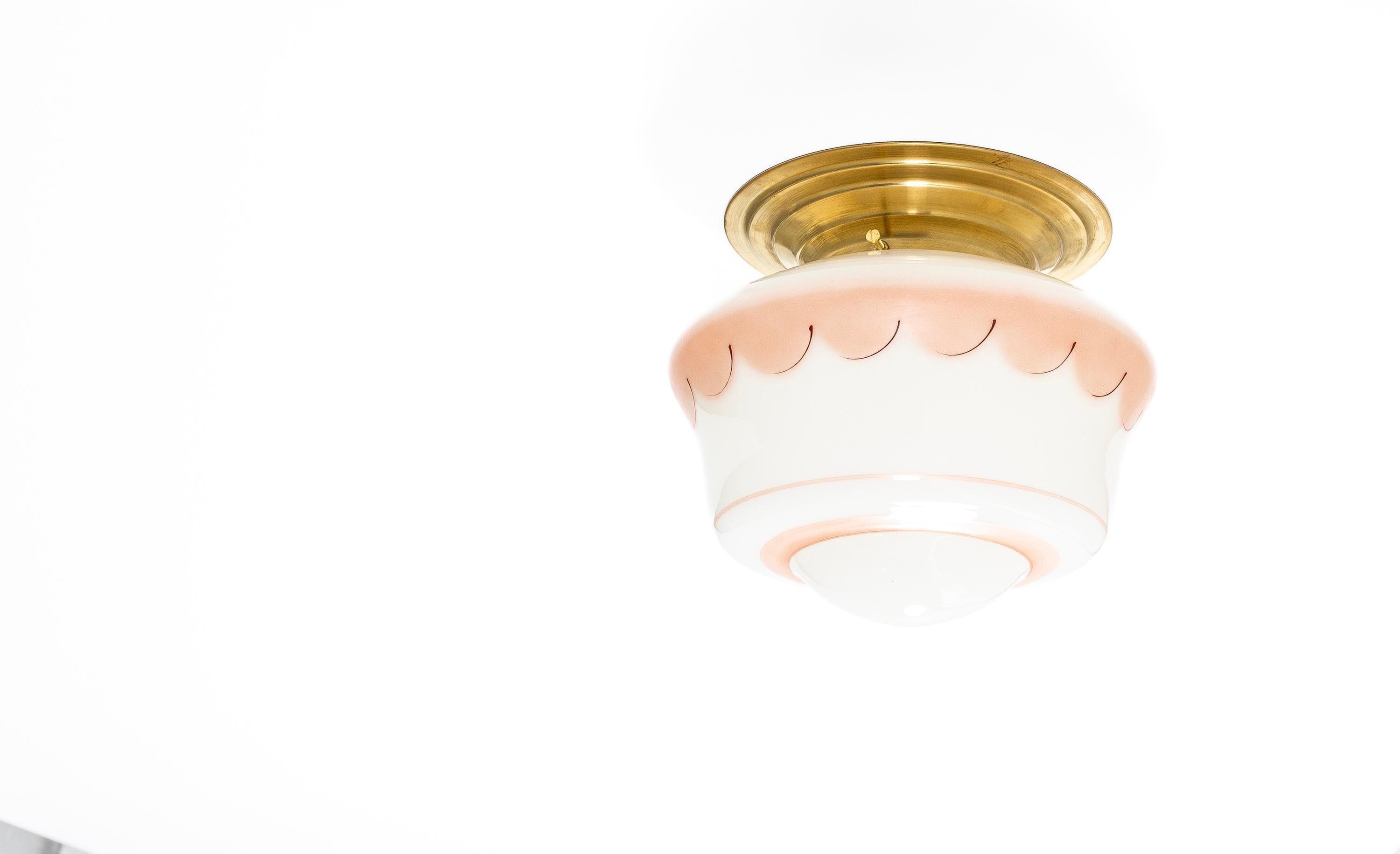Scandinavian Flush Mount Ceiling Light, 1950s In Good Condition For Sale In Oslo, NO