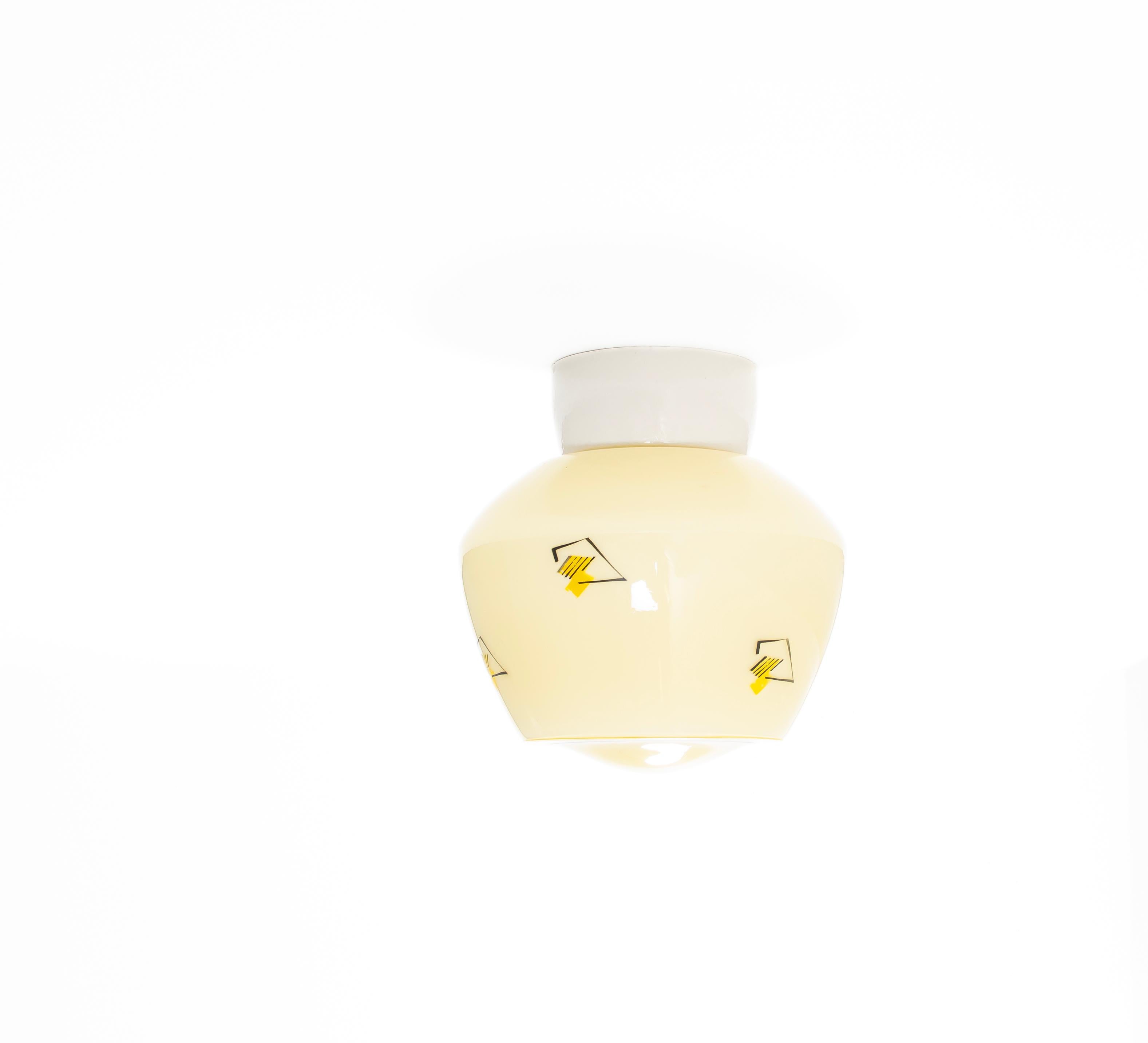 Scandinavian Flush Mount Ceiling Light, 1950s In Good Condition For Sale In Oslo, NO