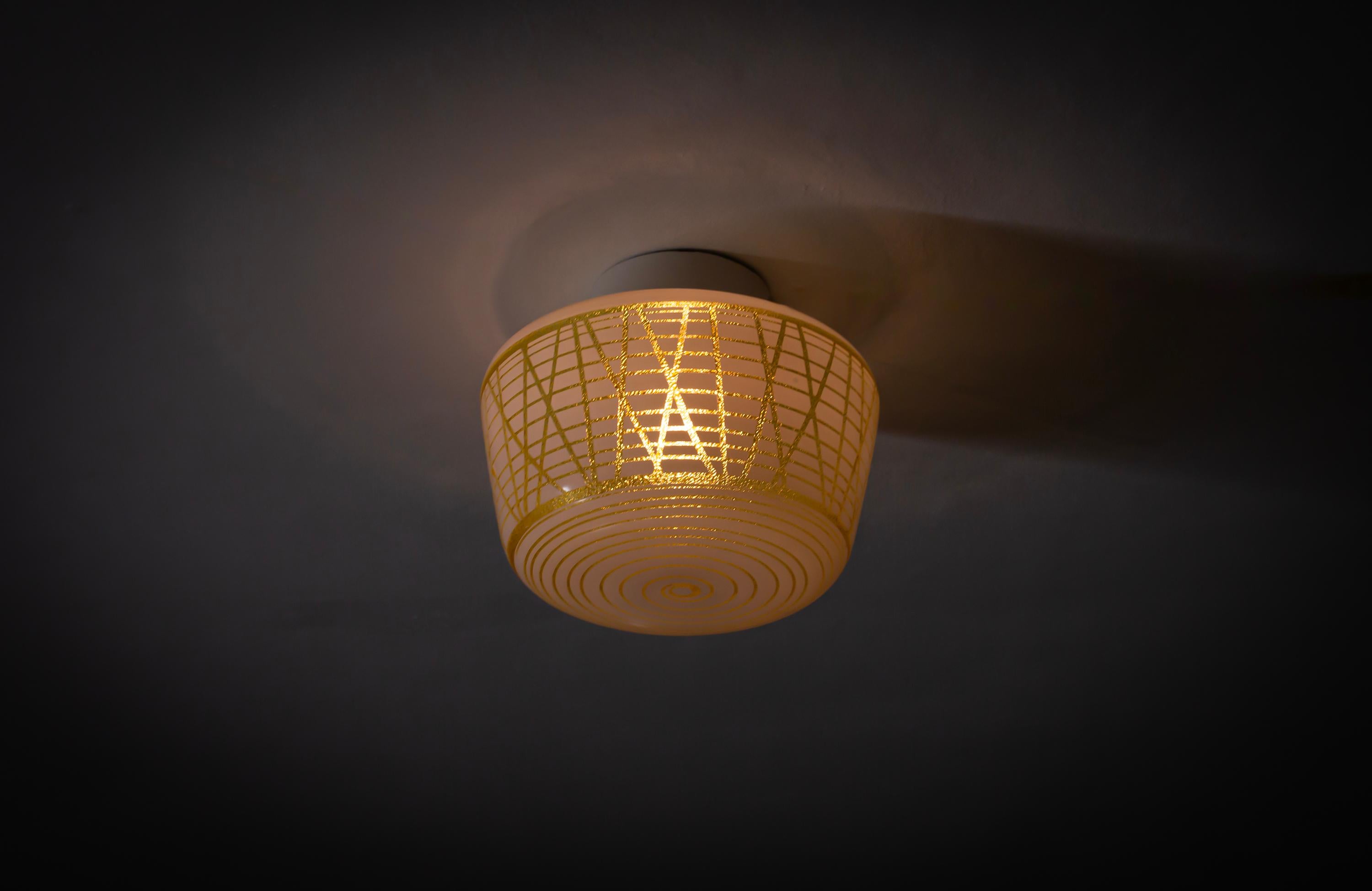 Mid-20th Century Scandinavian Flush Mount Ceiling Light, 1950s For Sale