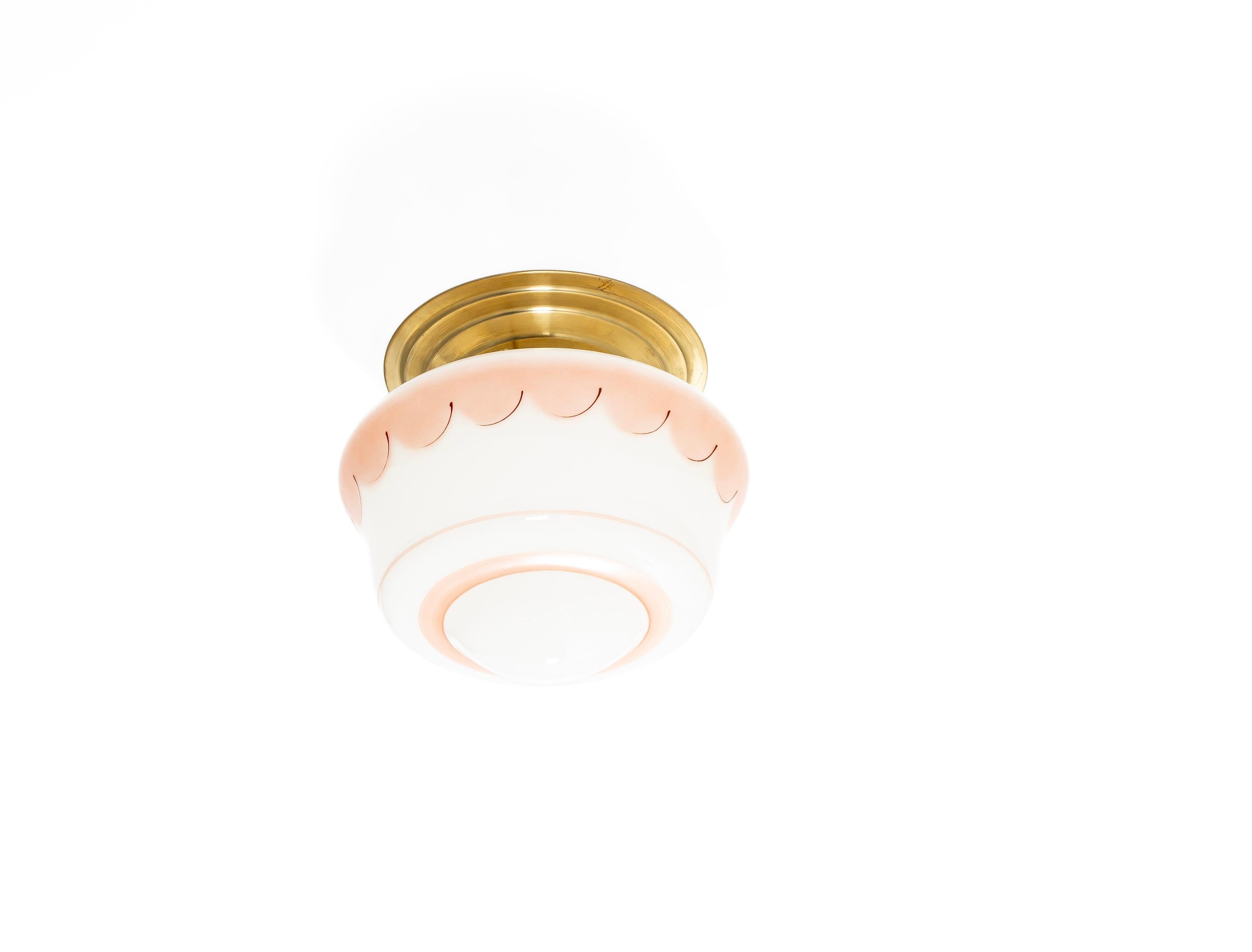 Mid-20th Century Scandinavian Flush Mount Ceiling Light, 1950s For Sale
