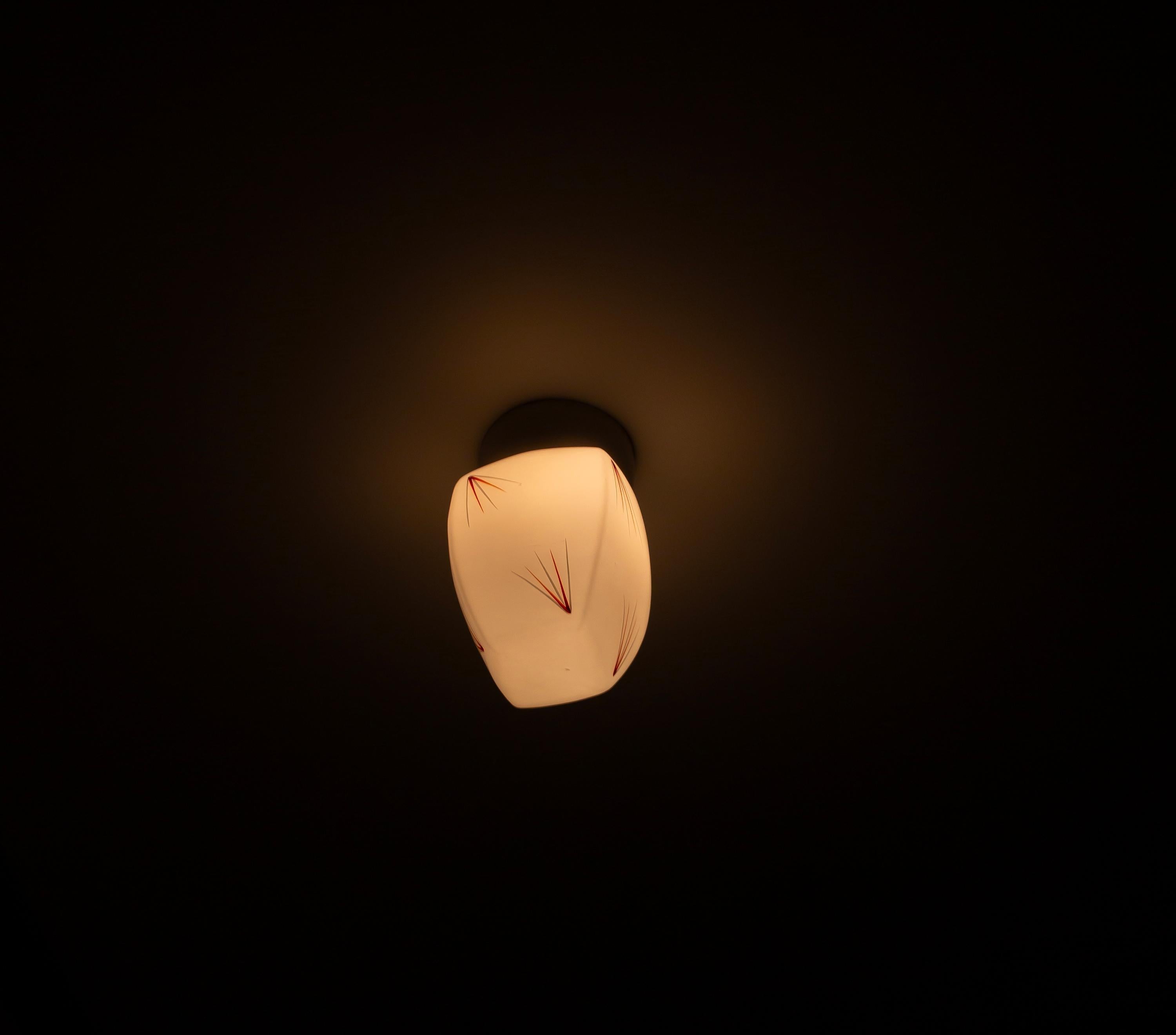 Mid-20th Century Scandinavian Flush Mount Ceiling Light, 1950s For Sale