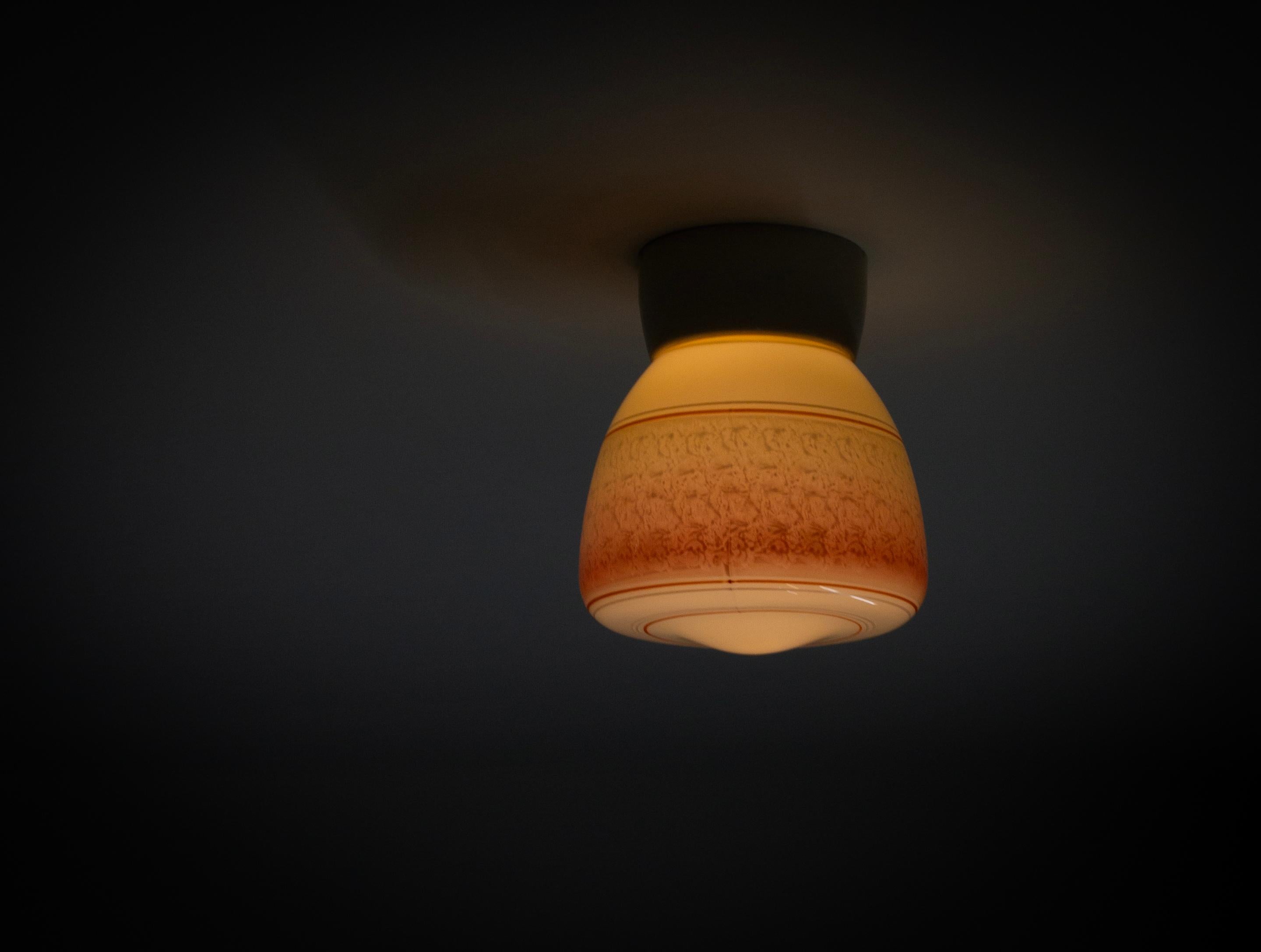 Mid-20th Century Scandinavian Flush Mount Ceiling Light, 1950s For Sale