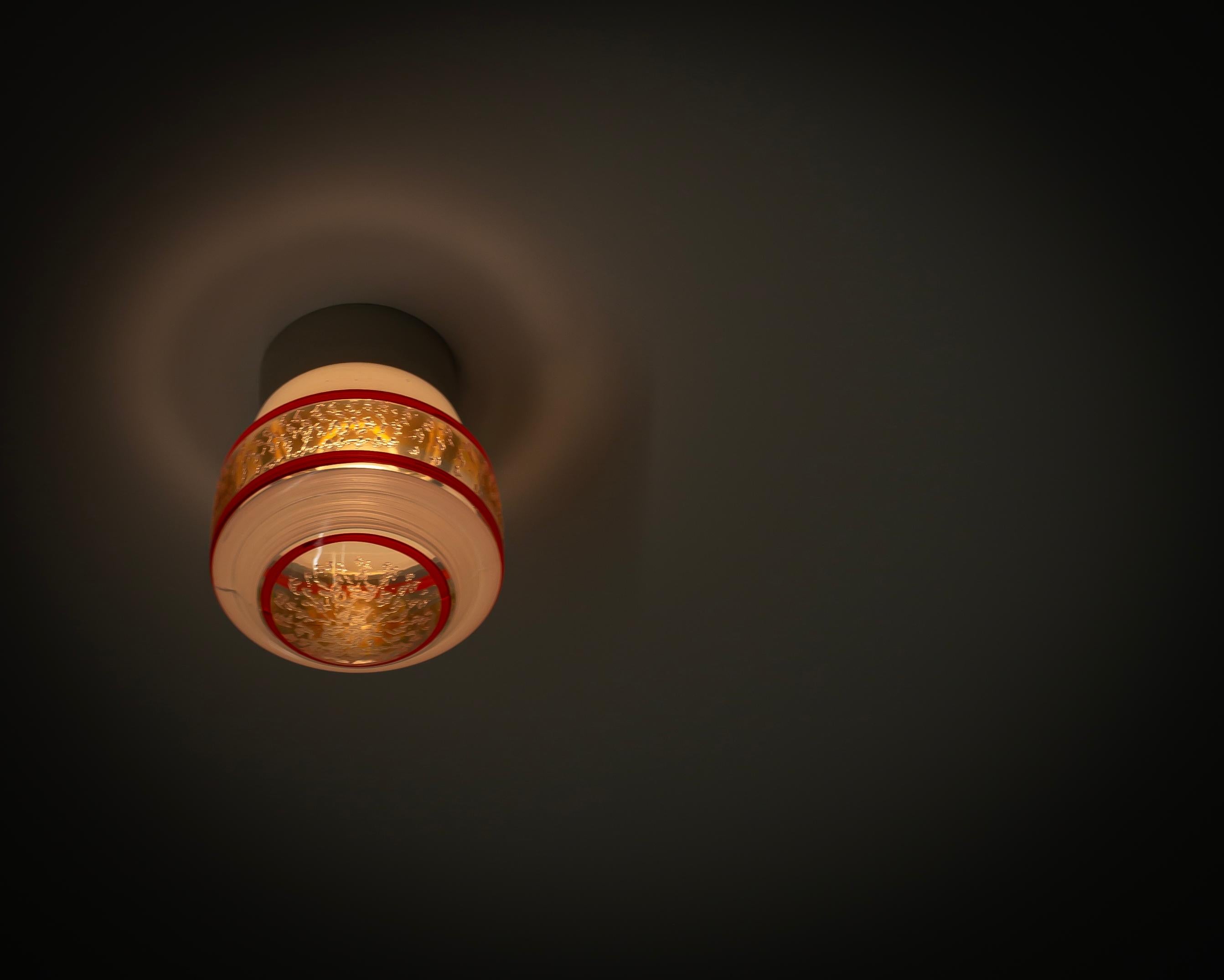Mid-20th Century Scandinavian Flush Mount Ceiling Light, 1950s For Sale
