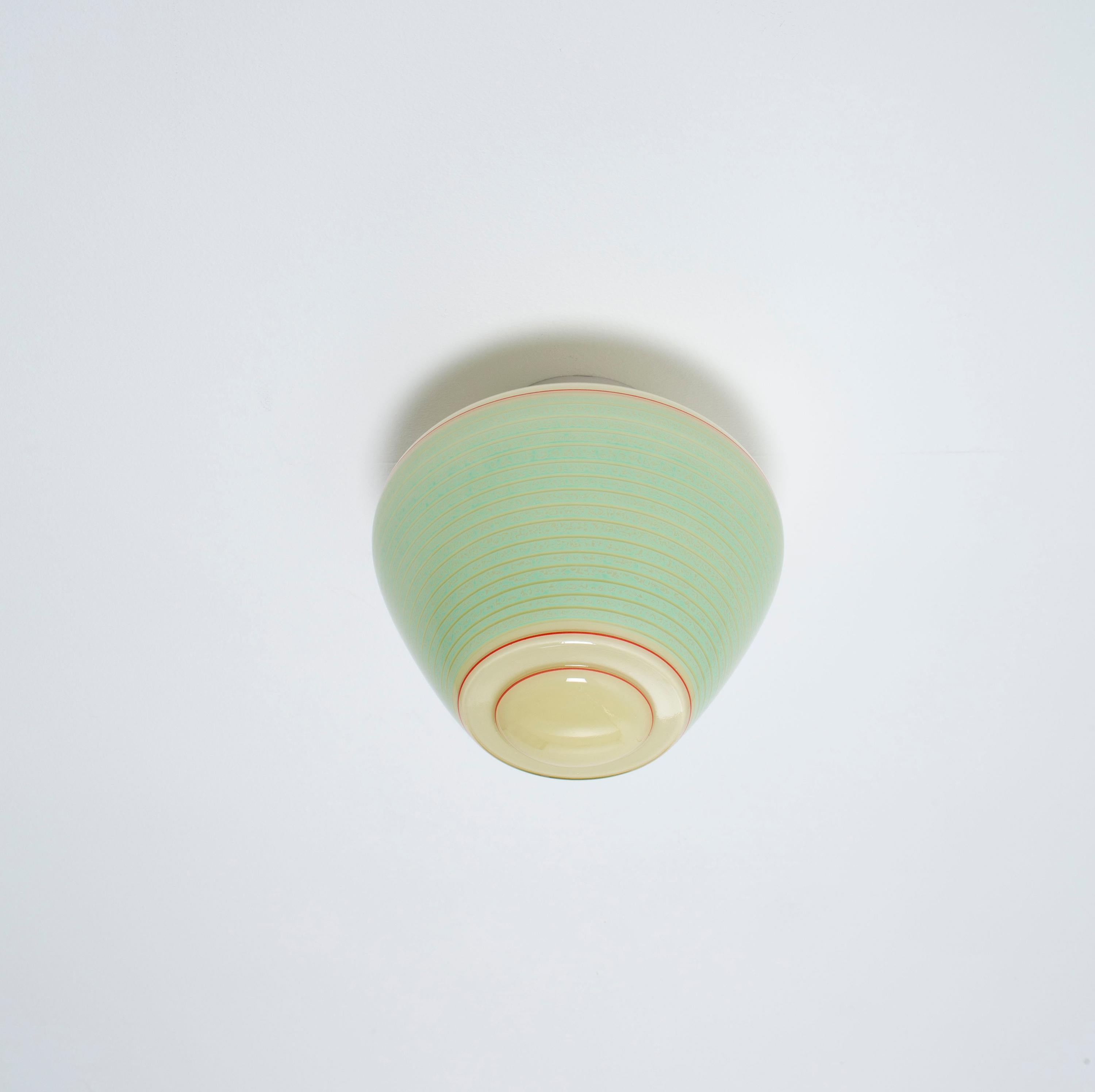 Porcelain Scandinavian Flush Mount Ceiling Light, 1950s For Sale