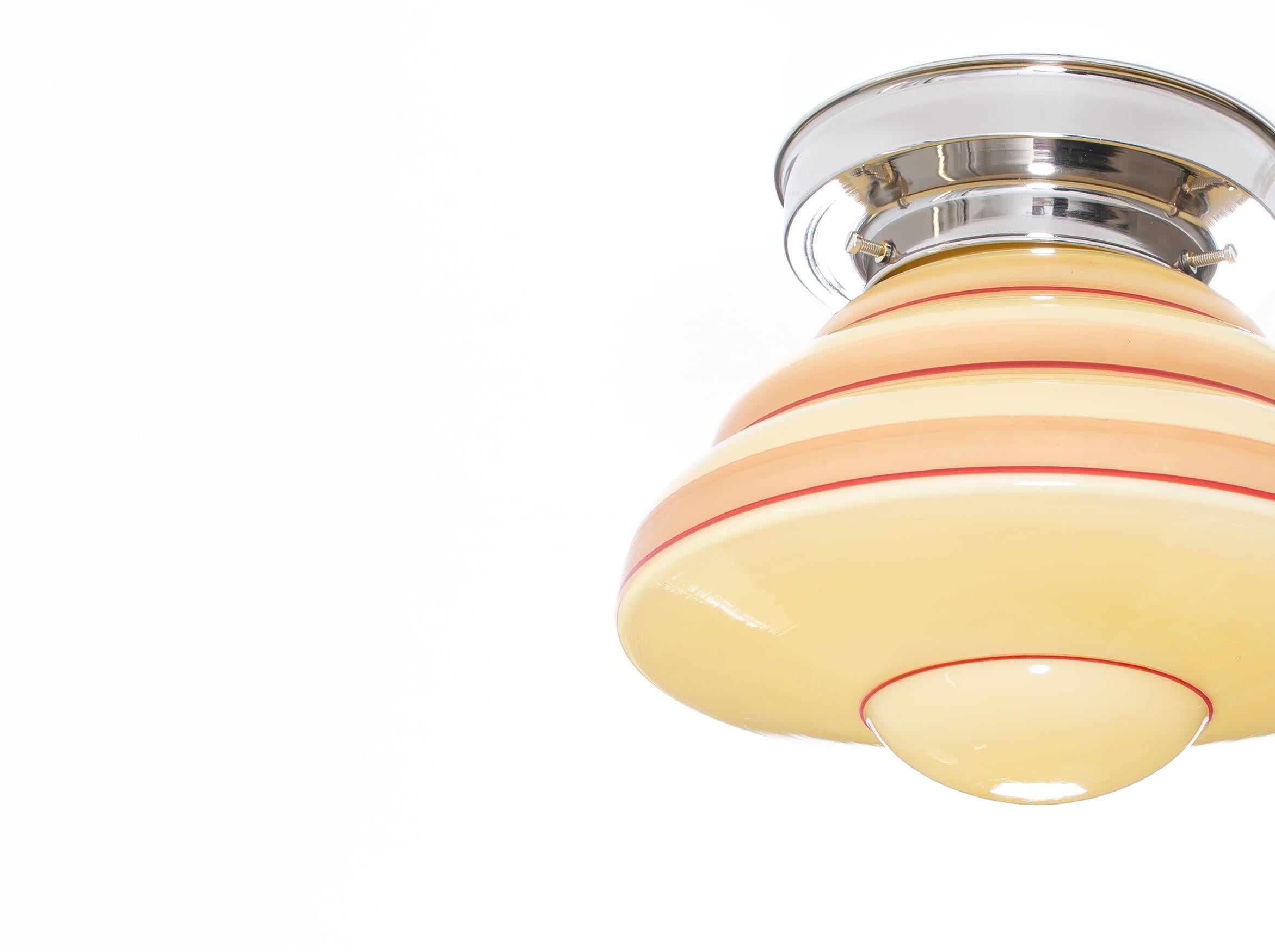 Mid-20th Century Scandinavian Flush Mount Ceiling Light, 1950s For Sale