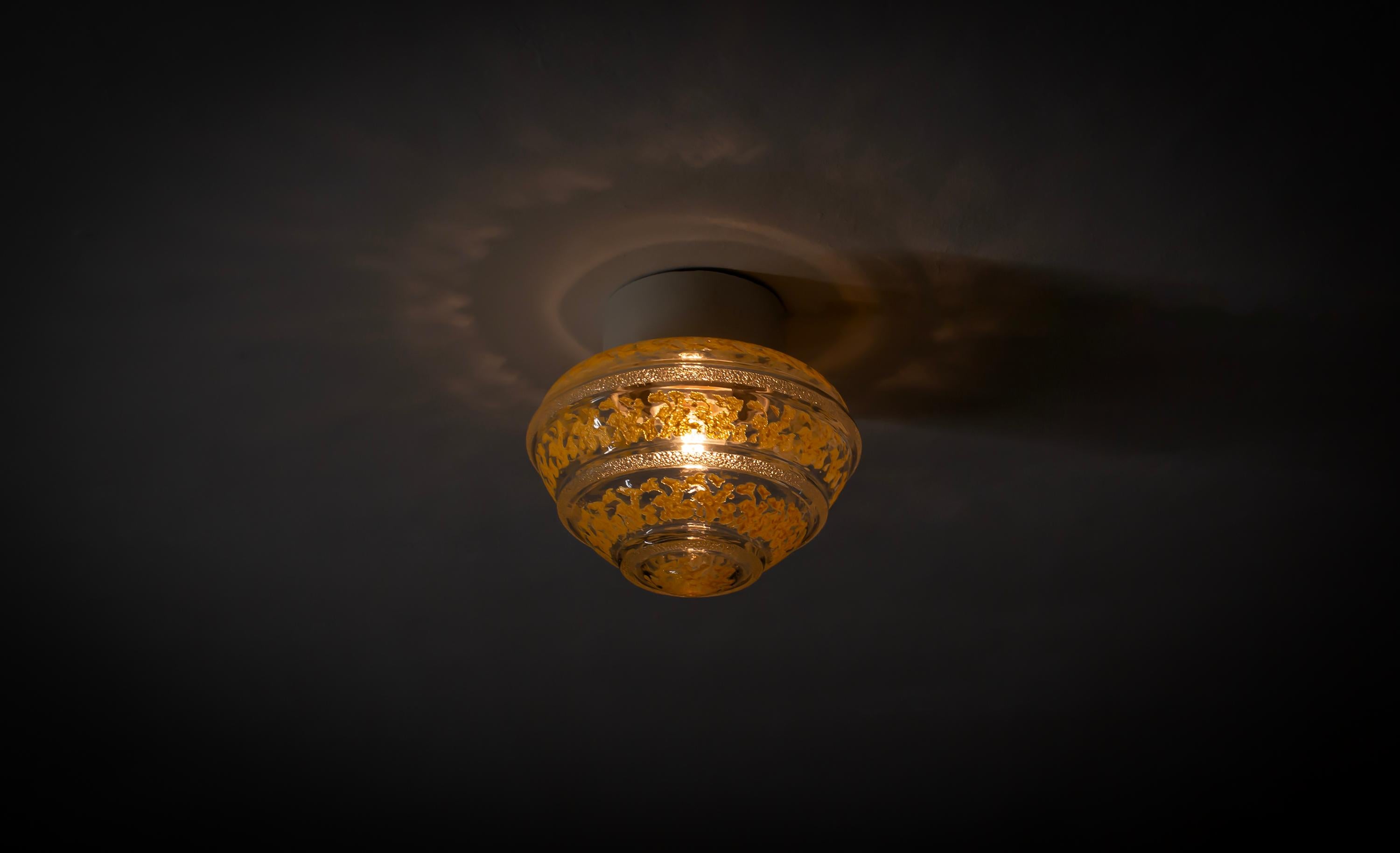 Porcelain Scandinavian Flush Mount Ceiling Light, 1950s For Sale