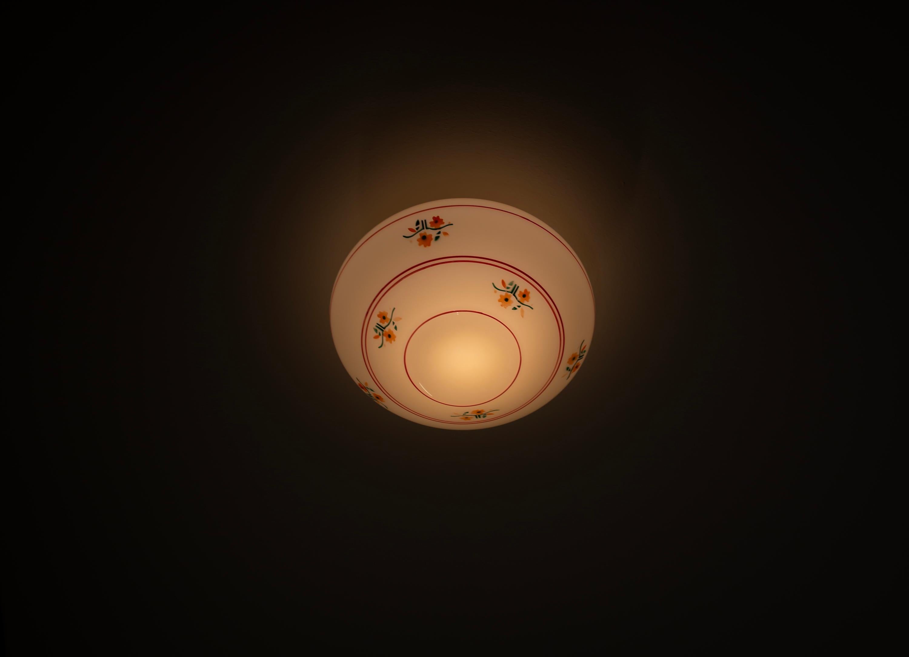 Mid-20th Century Scandinavian Flush Mount Ceiling Light, 1950s