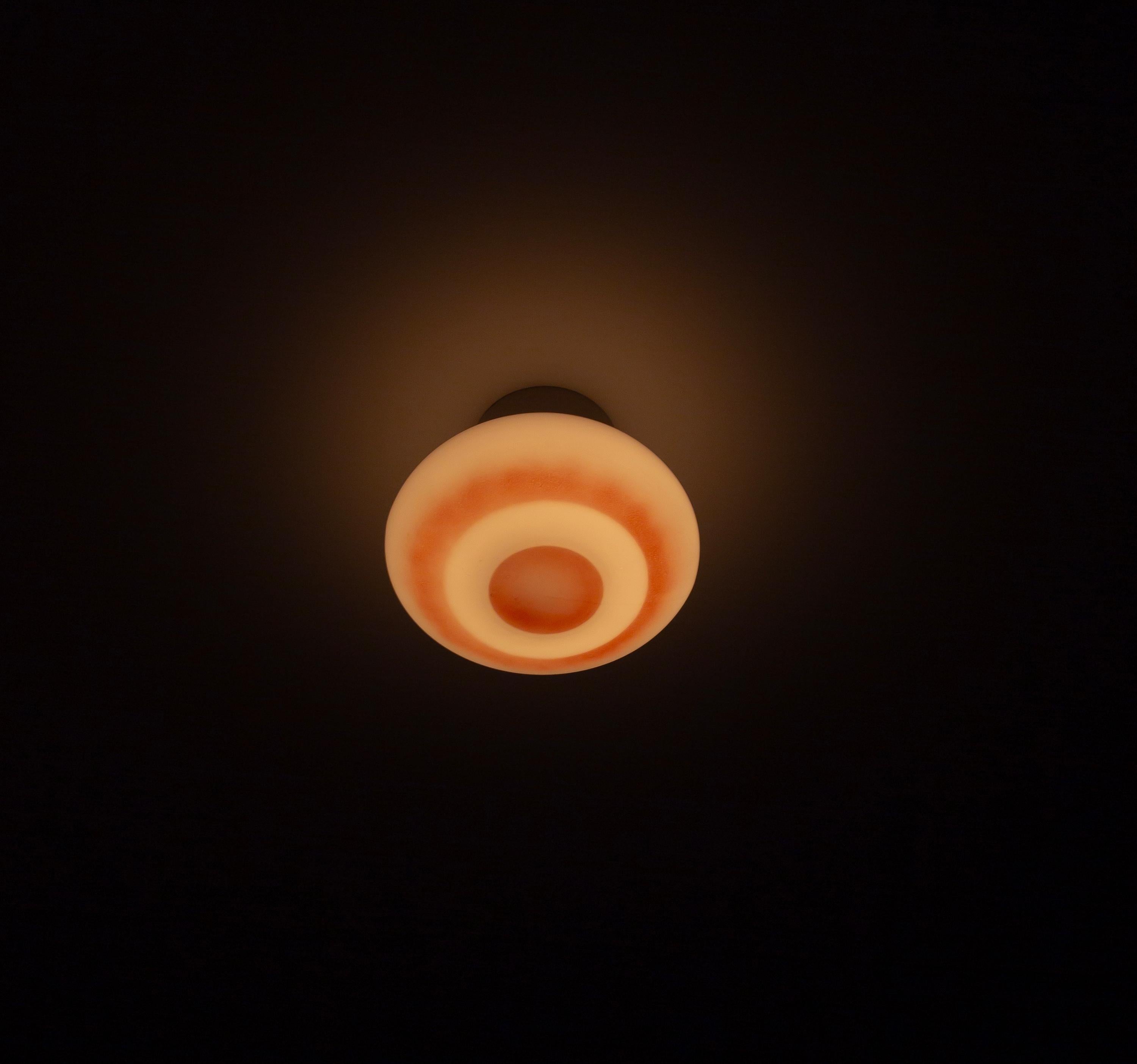 Porcelain Scandinavian Flush Mount Ceiling Light, 1950s For Sale