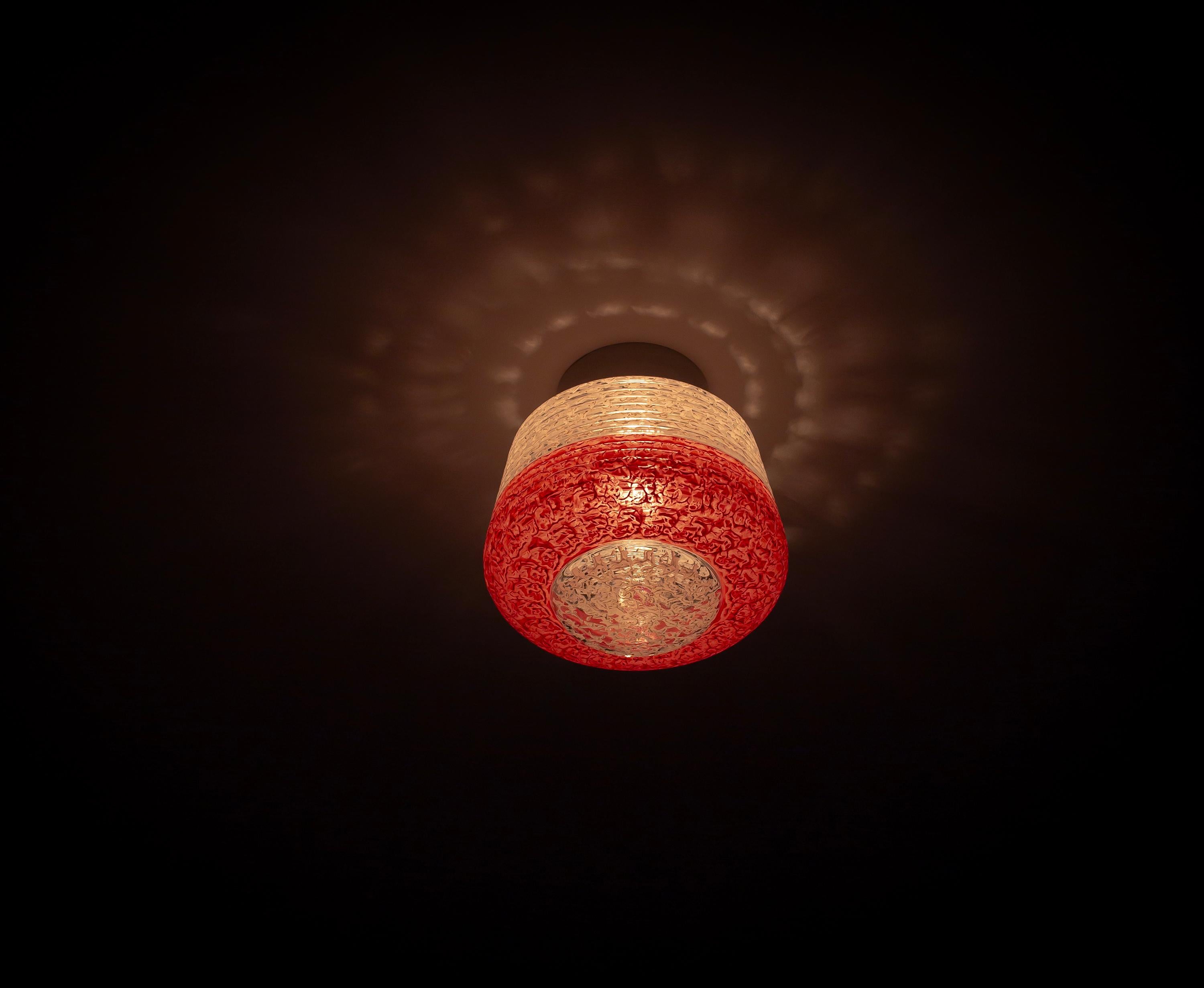 Porcelain Scandinavian Flush Mount Ceiling Light, 1950s For Sale
