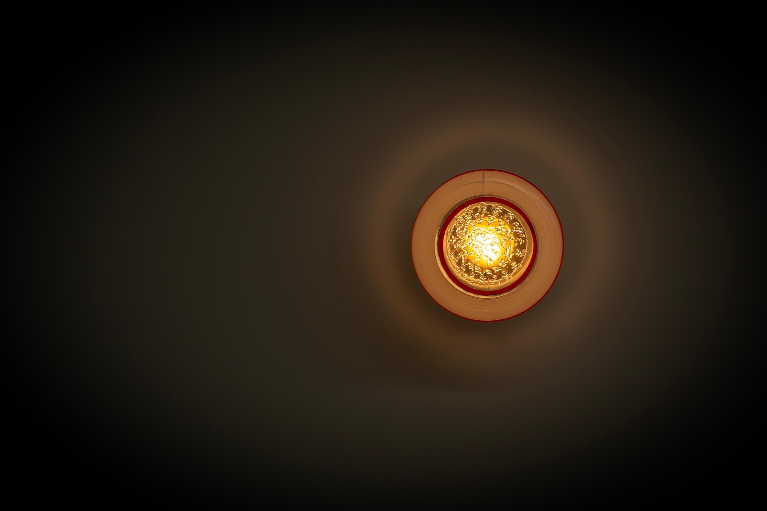 Porcelain Scandinavian Flush Mount Ceiling Light, 1950s For Sale