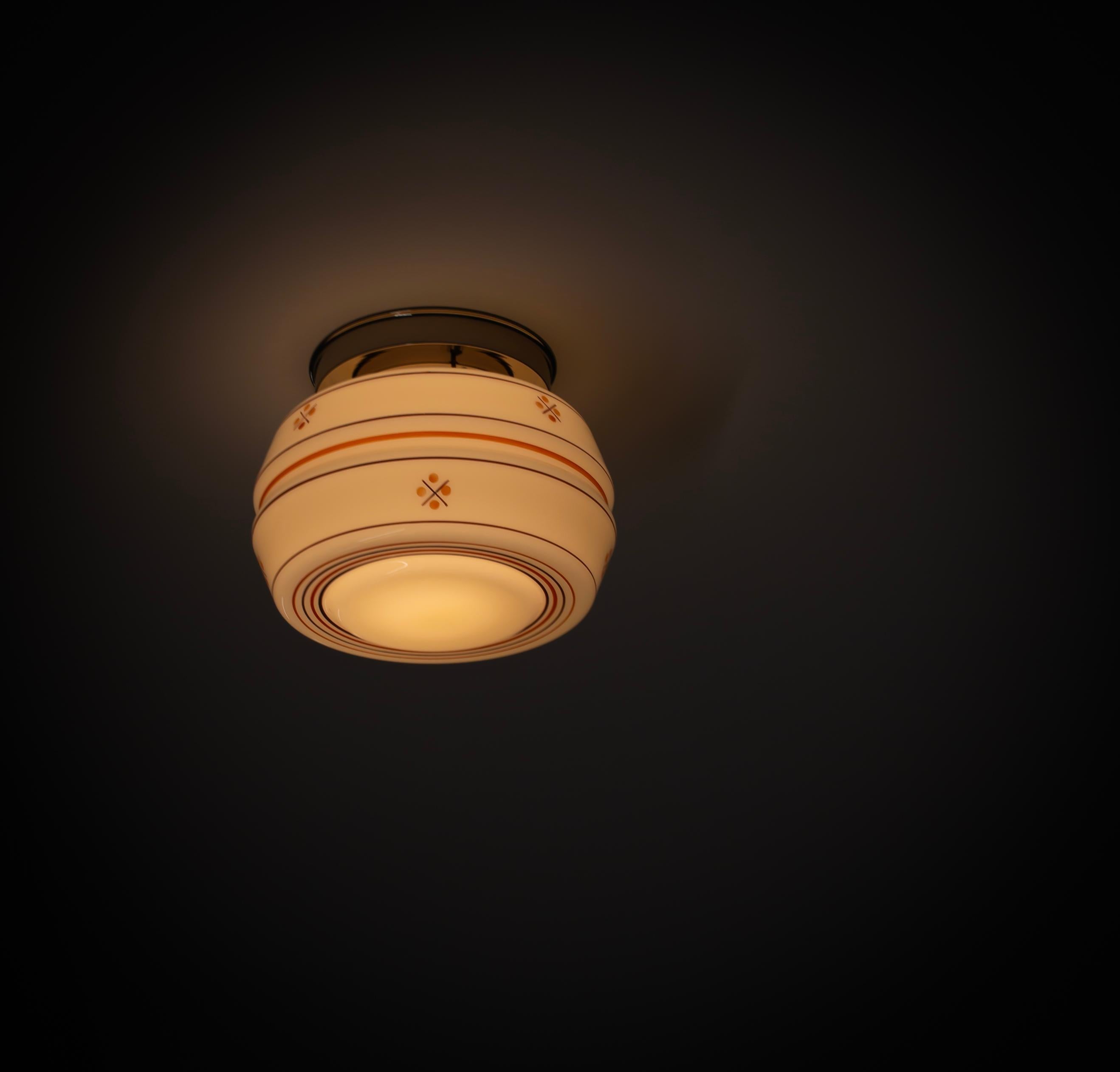 Mid-20th Century Scandinavian Flush Mount Ceiling Light, 1950s For Sale