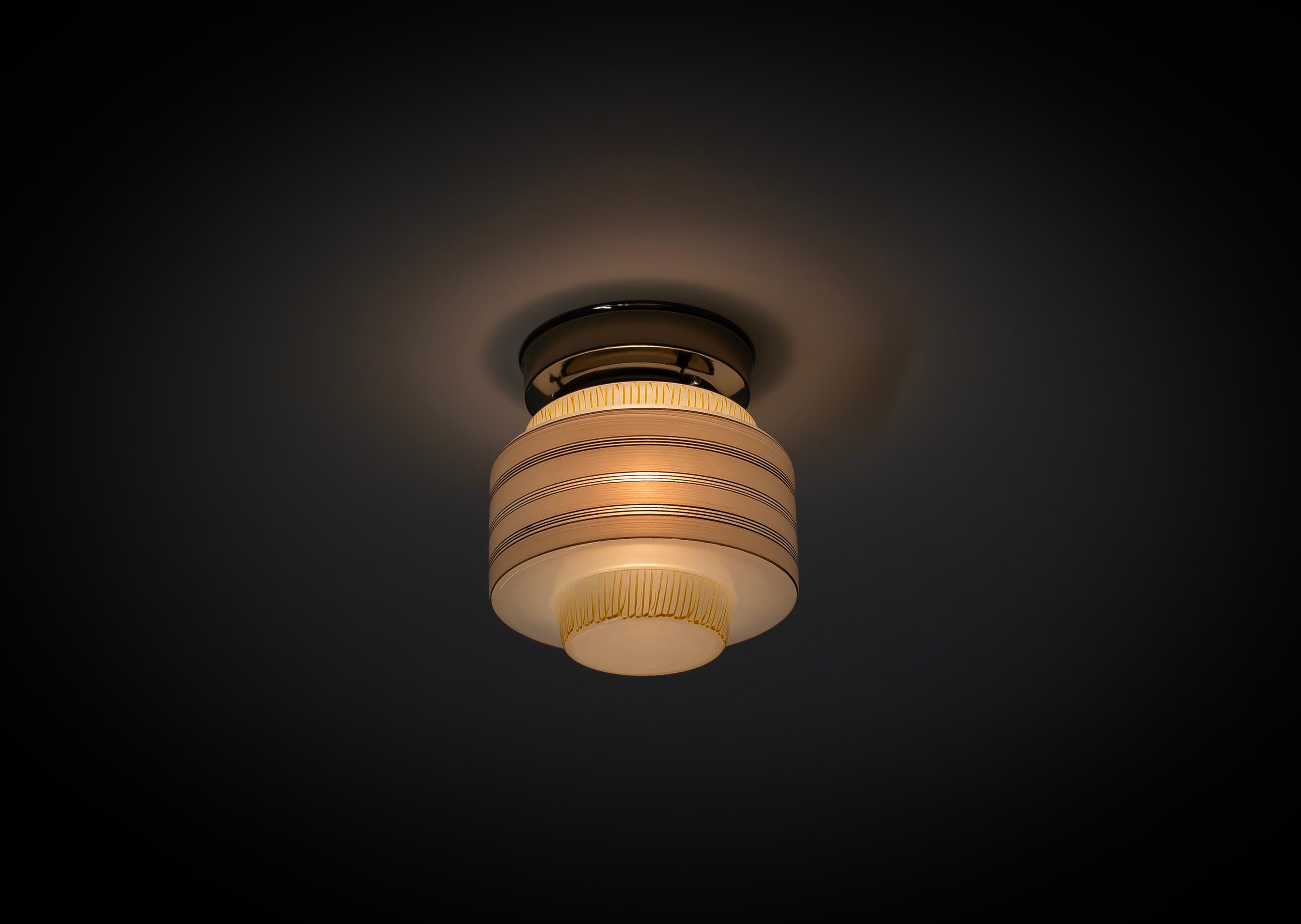 Mid-20th Century Scandinavian Flush Mount Ceiling Light, 1950s For Sale