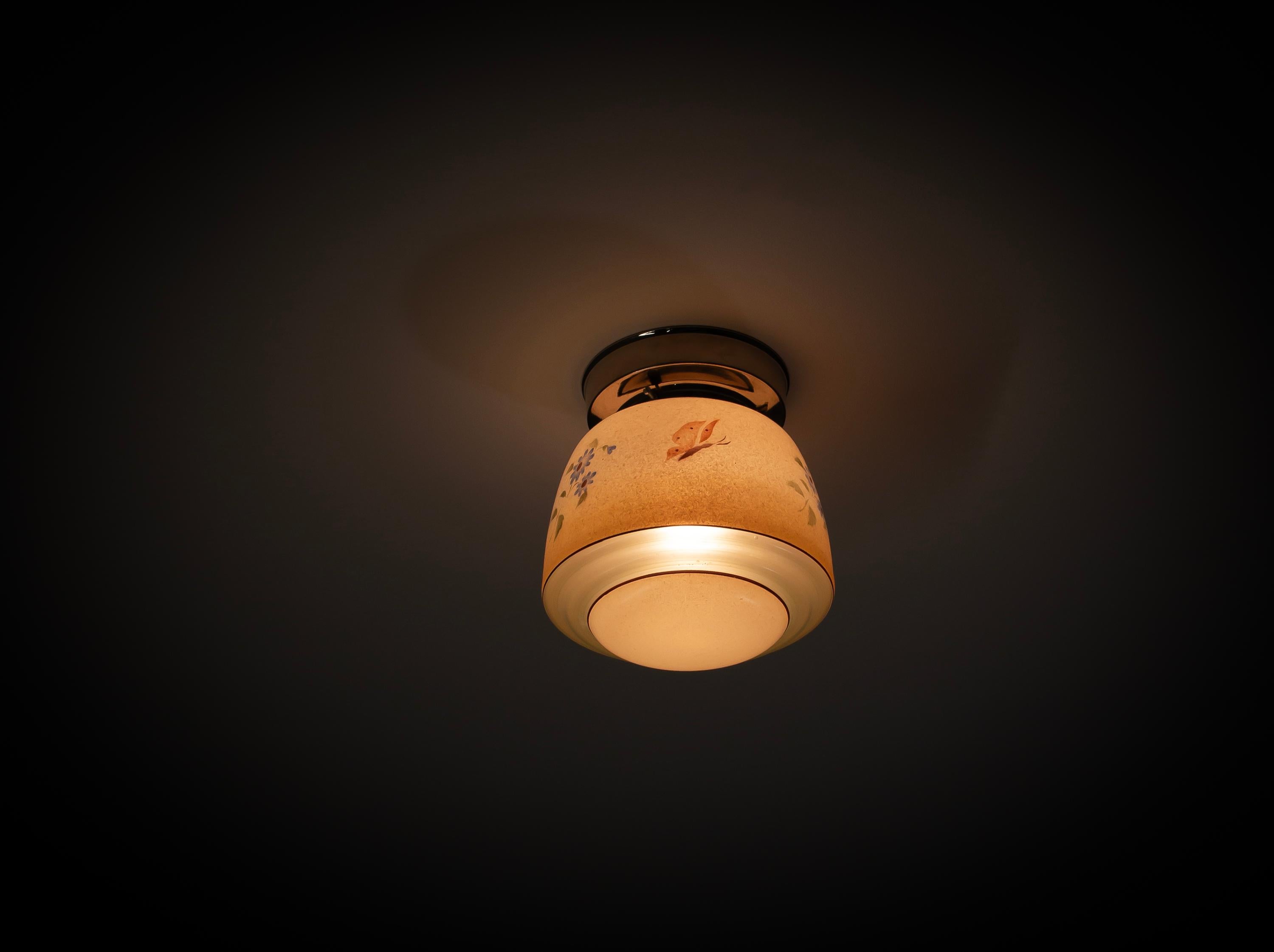 Mid-20th Century Scandinavian Flush Mount Ceiling Light, 1950s For Sale