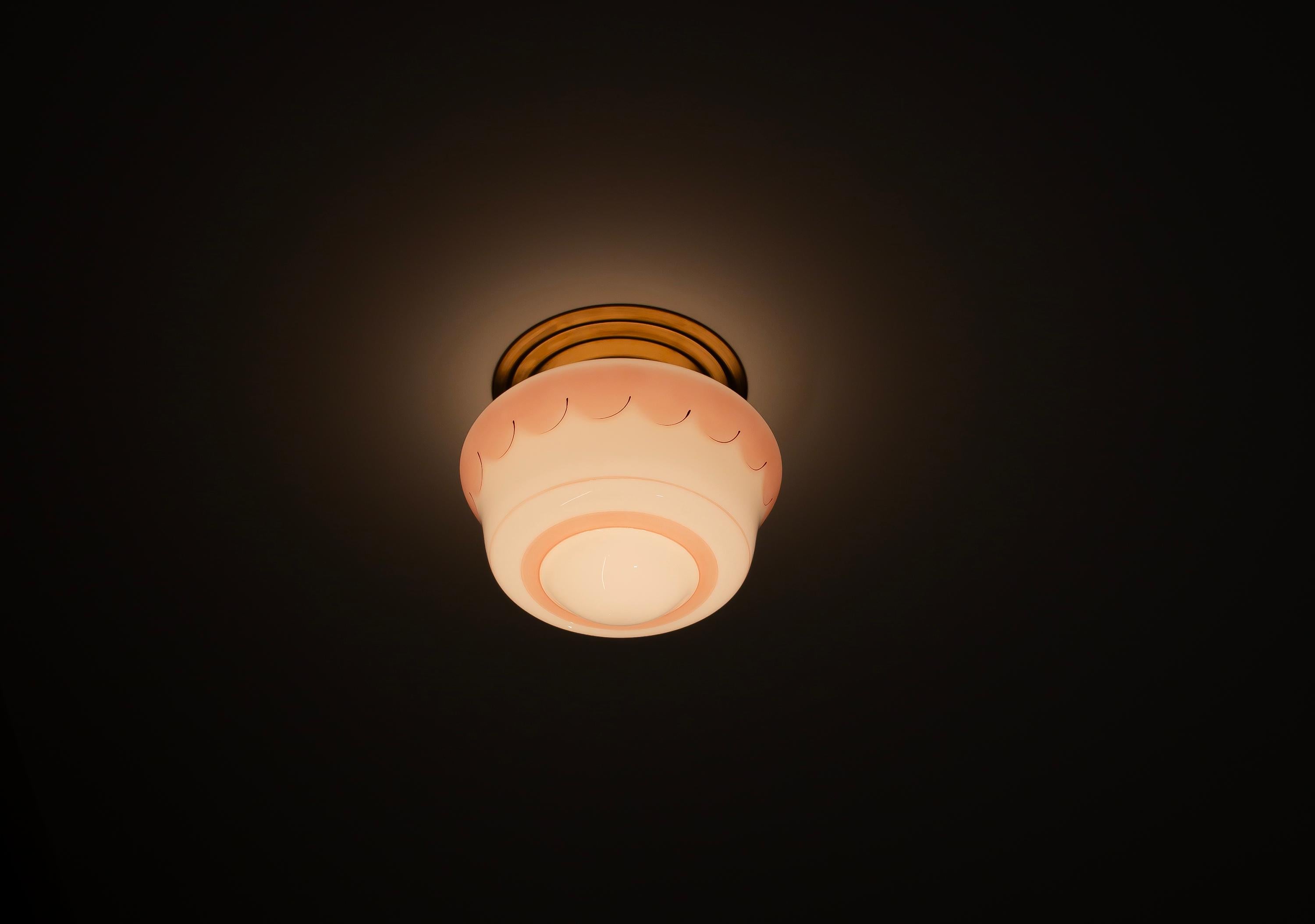 Scandinavian Flush Mount Ceiling Light, 1950s For Sale 1