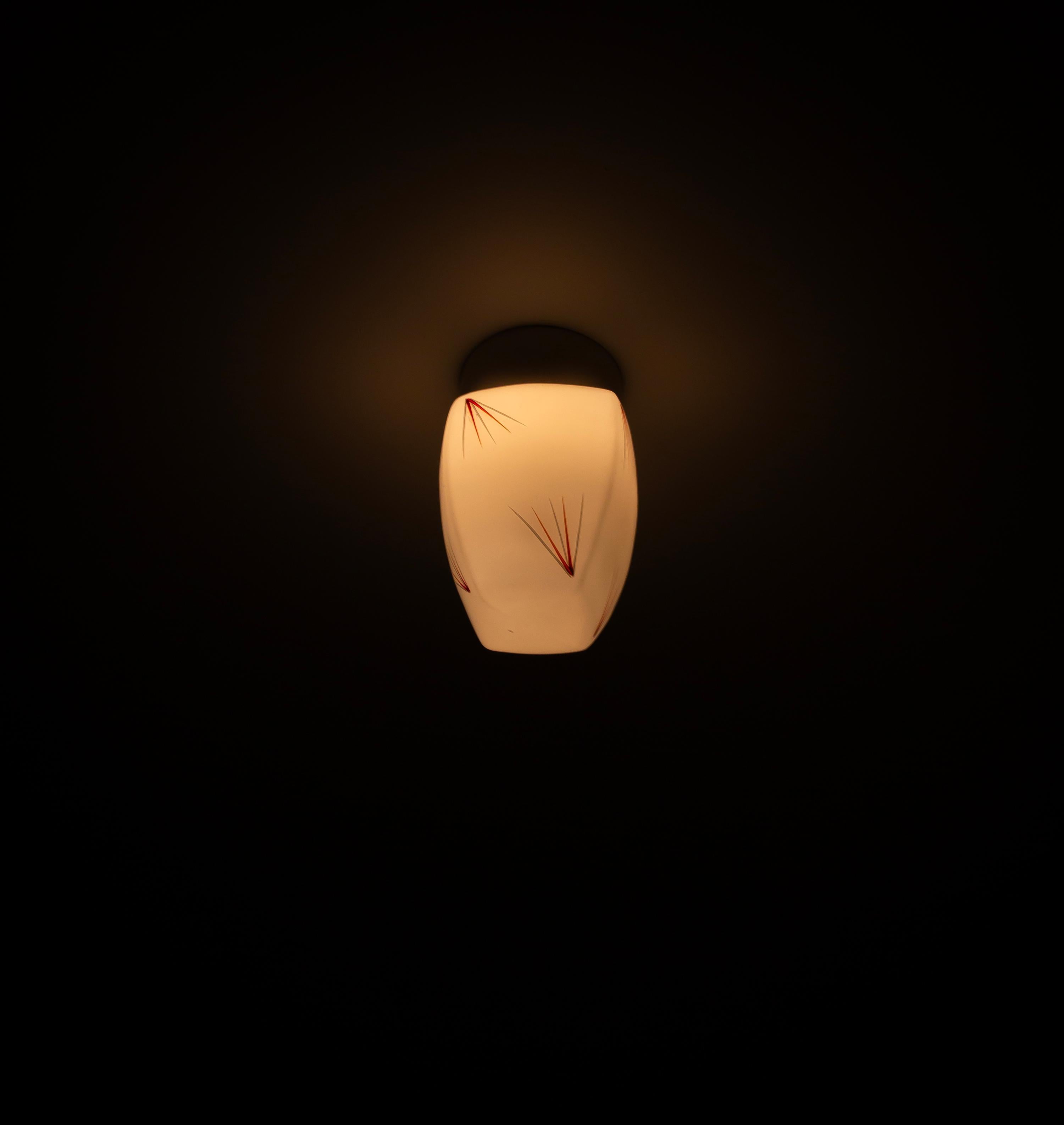 Scandinavian Flush Mount Ceiling Light, 1950s For Sale 1