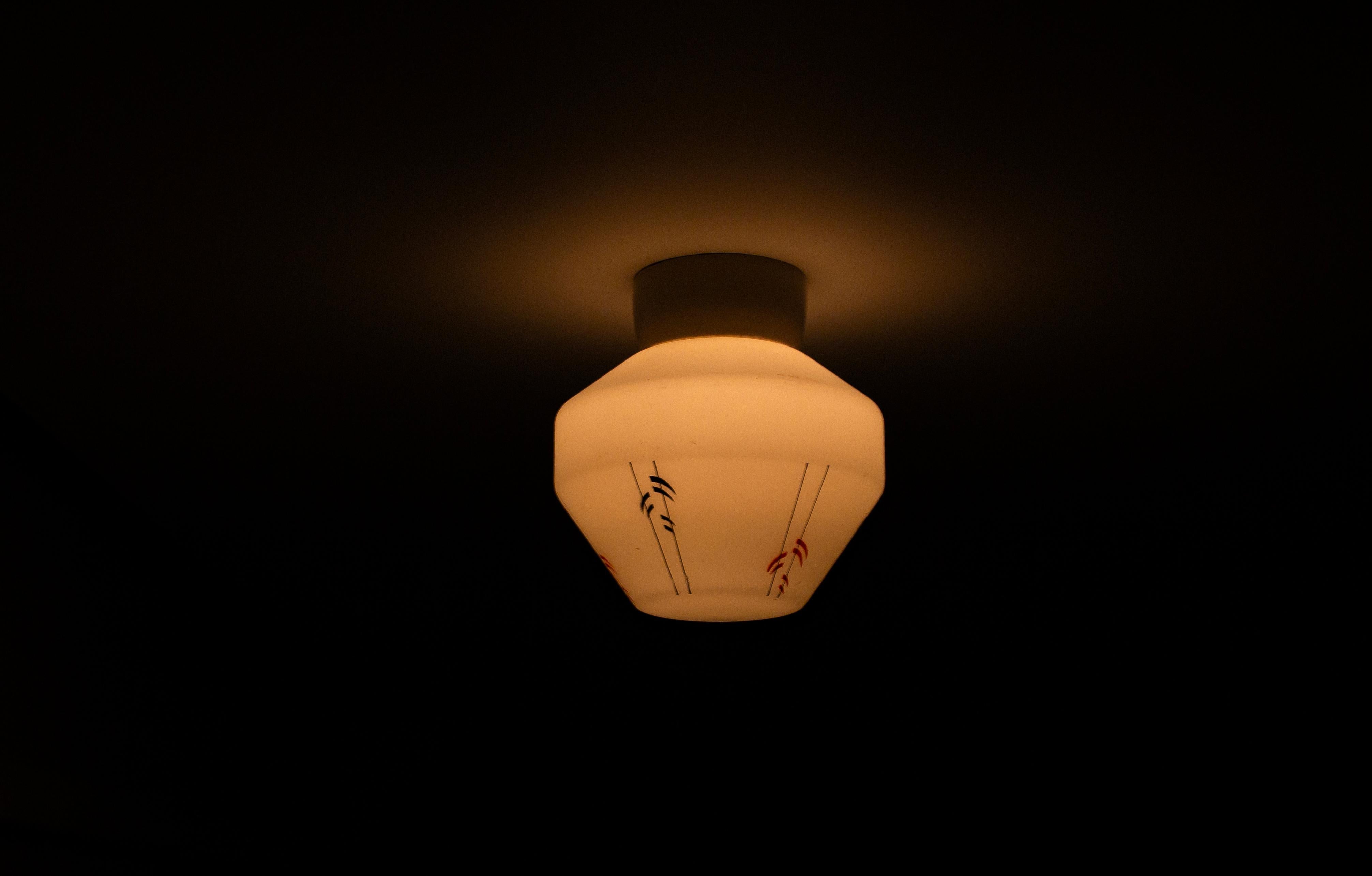 Scandinavian Flush Mount Ceiling Light, 1950s For Sale 1