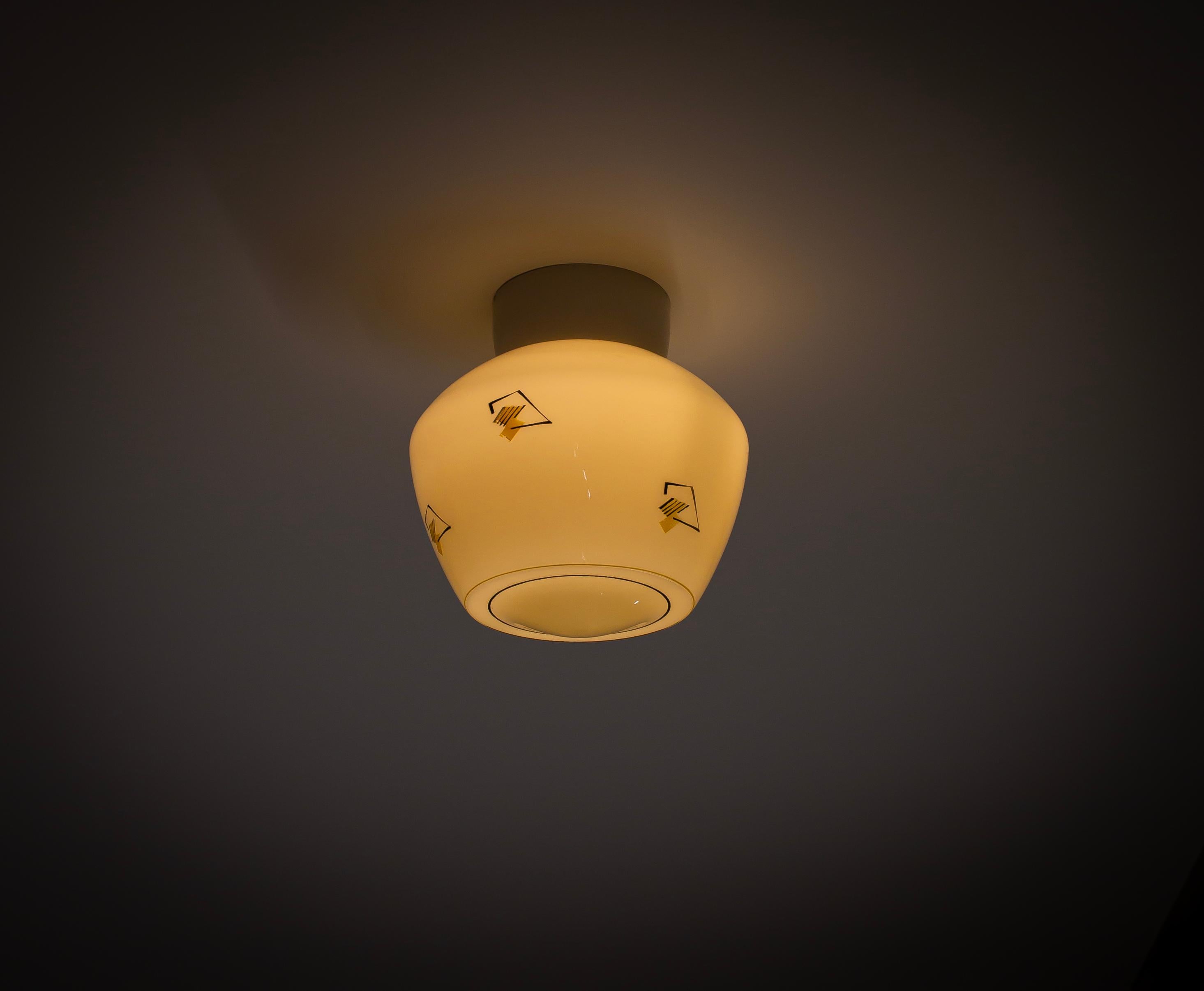 Scandinavian Flush Mount Ceiling Light, 1950s For Sale 1