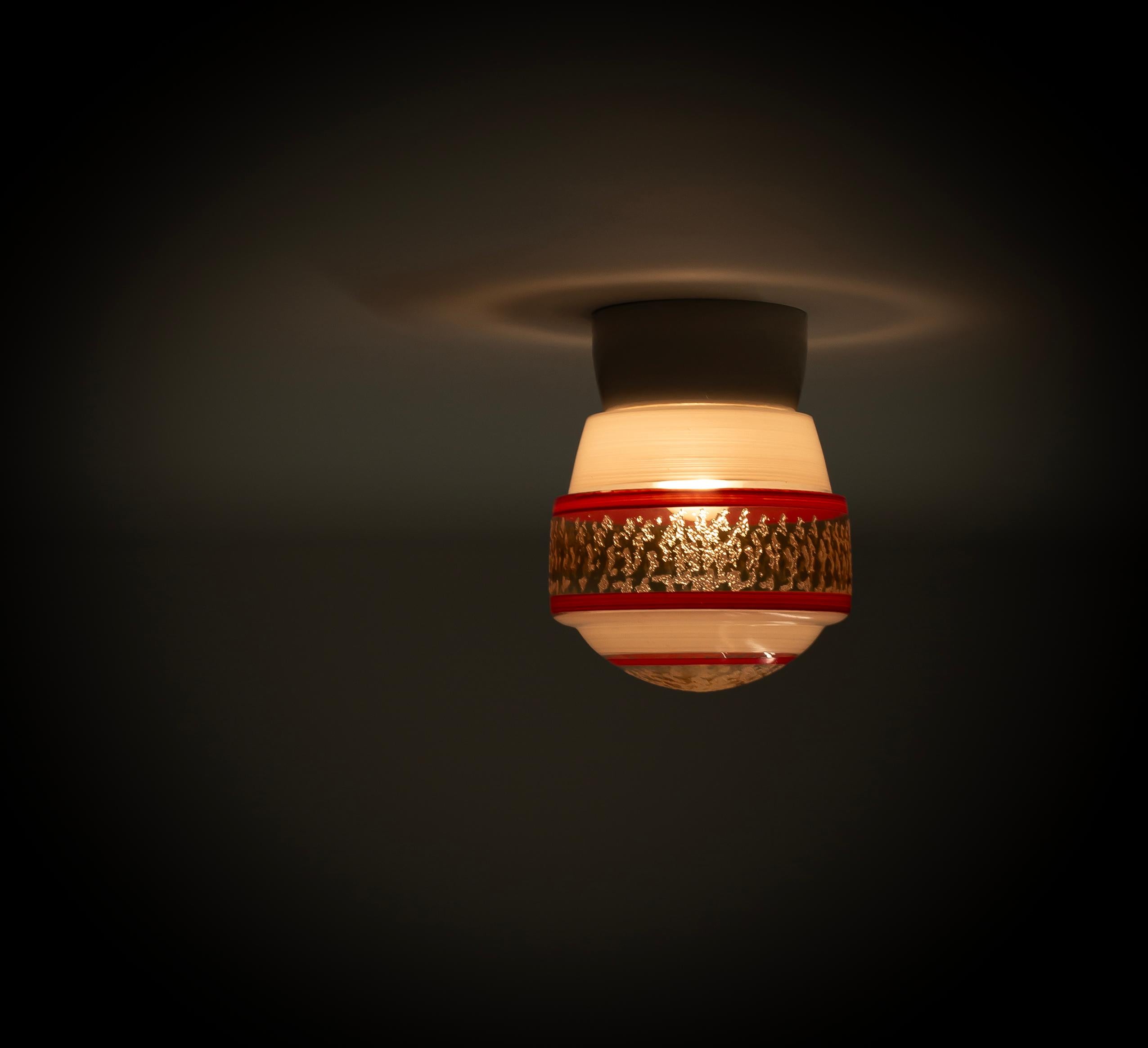 Scandinavian Flush Mount Ceiling Light, 1950s For Sale 1