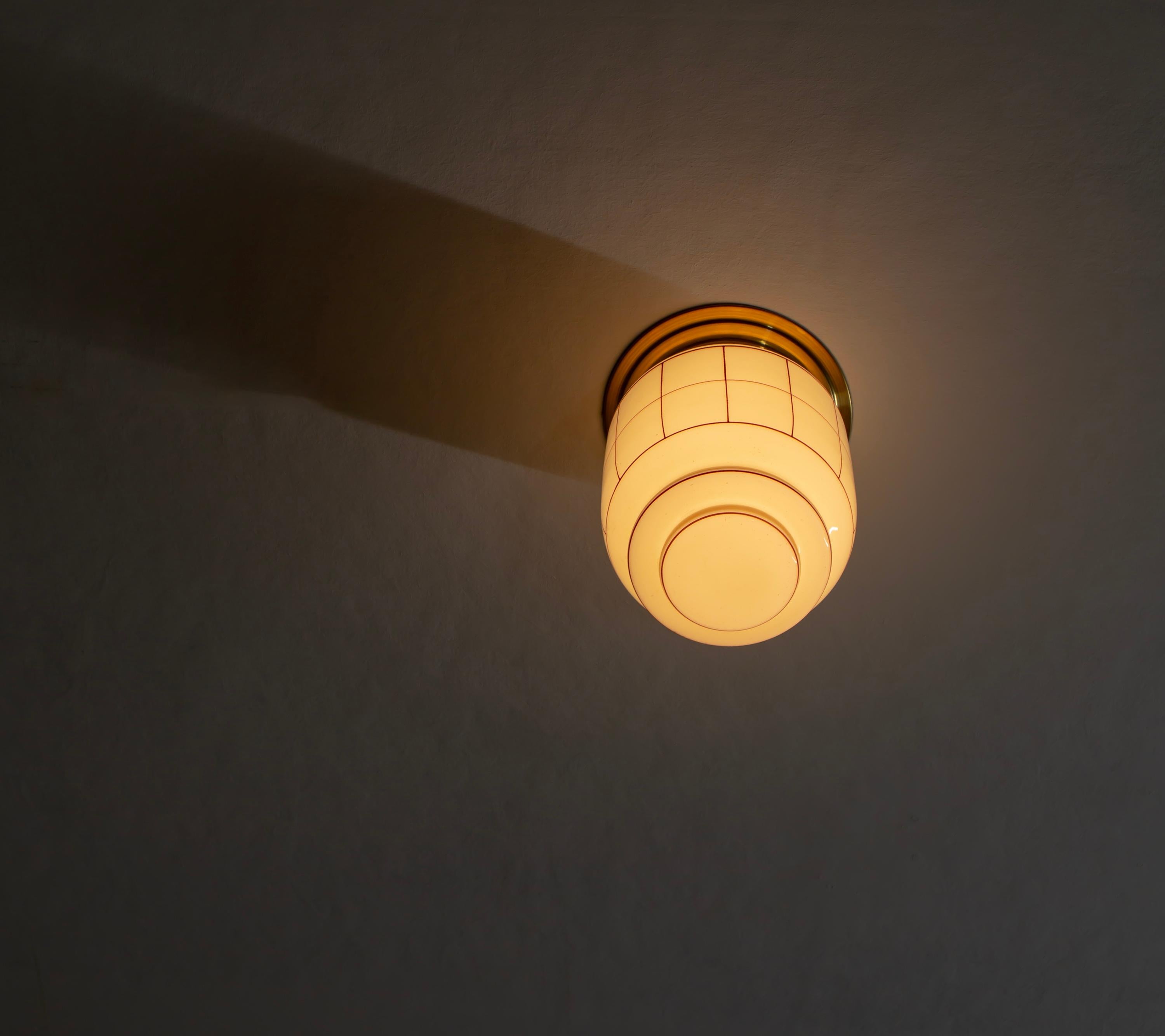 Mid-20th Century Scandinavian Flush Mount Ceiling Light, 1950s, UL-ready For Sale