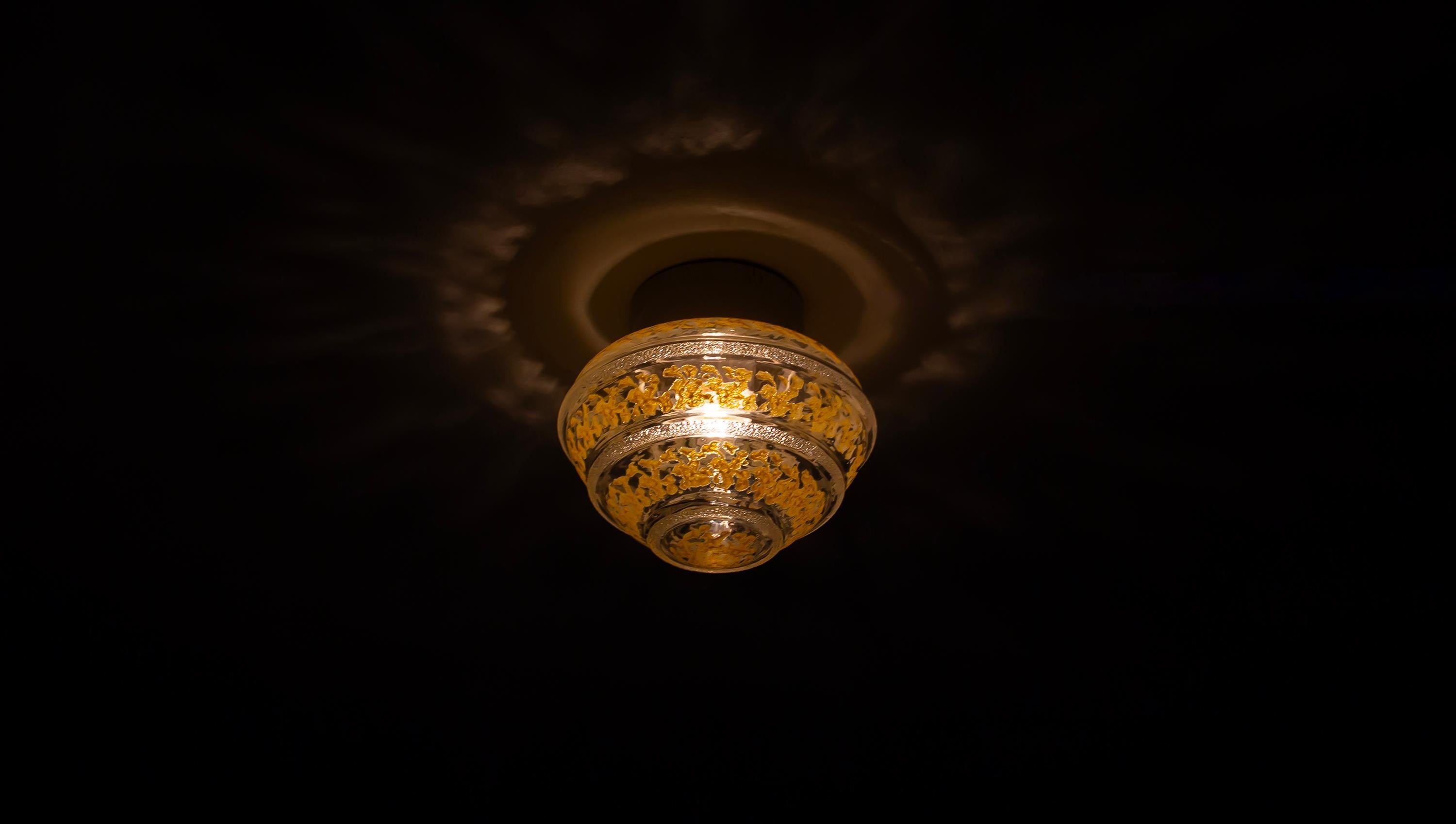 Scandinavian Flush Mount Ceiling Light, 1950s For Sale 2