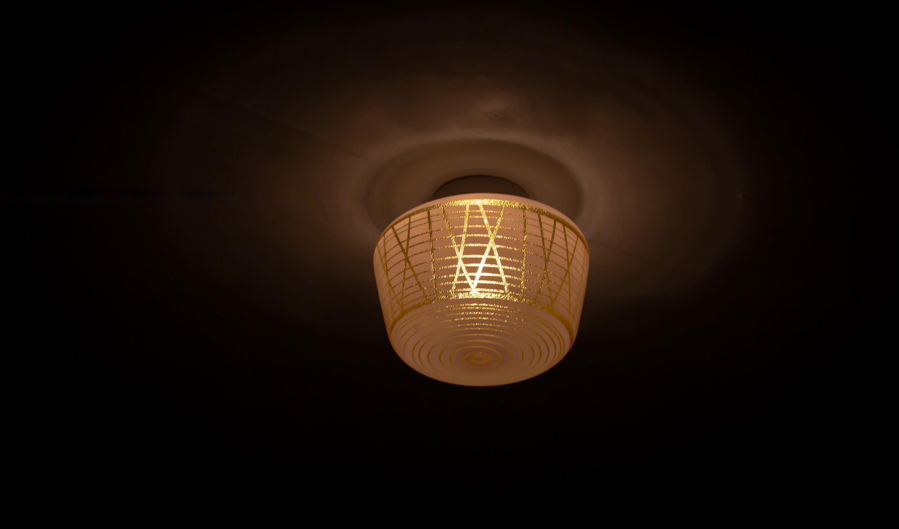 Scandinavian Flush Mount Ceiling Light, 1950s For Sale 2