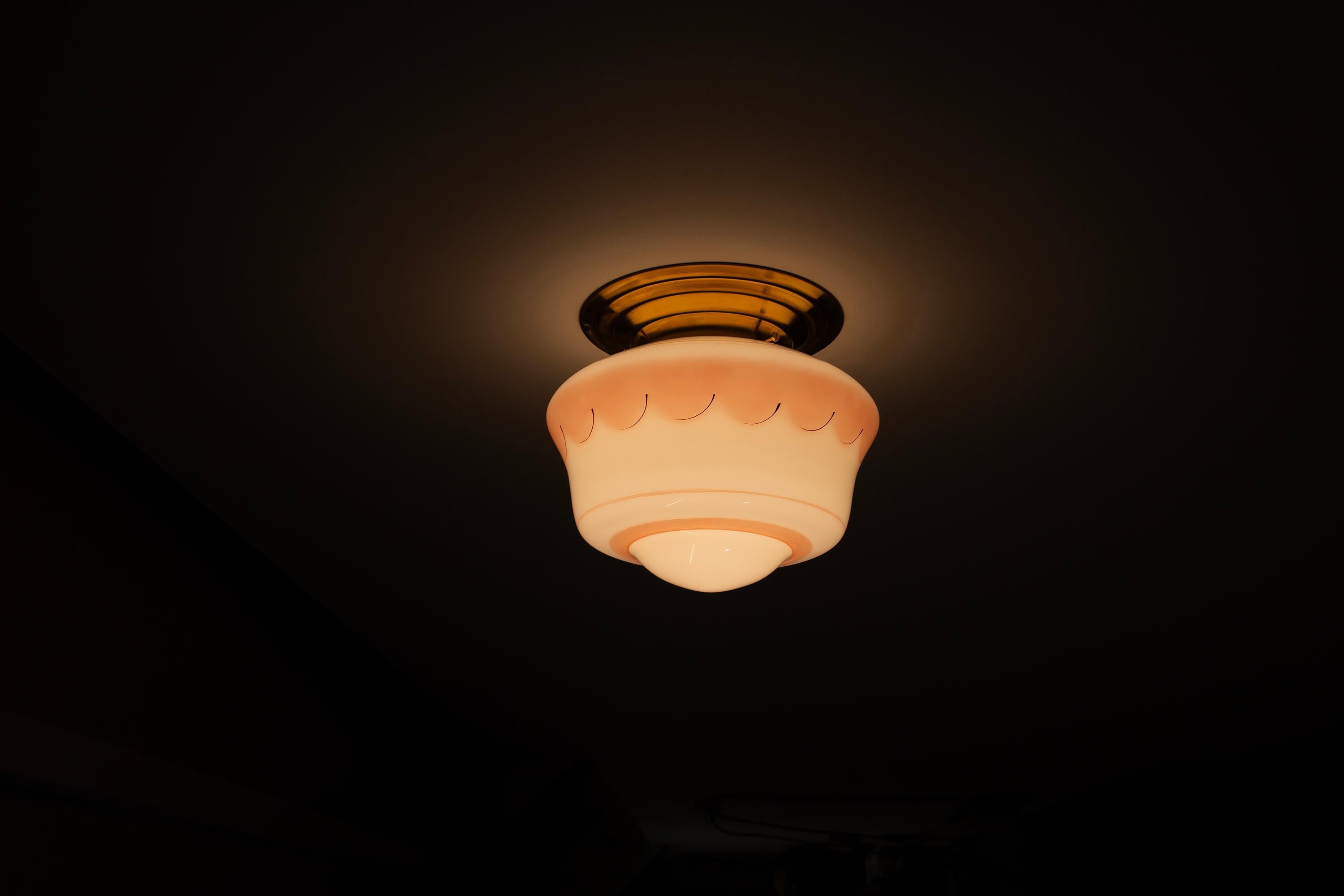 Scandinavian Flush Mount Ceiling Light, 1950s For Sale 2