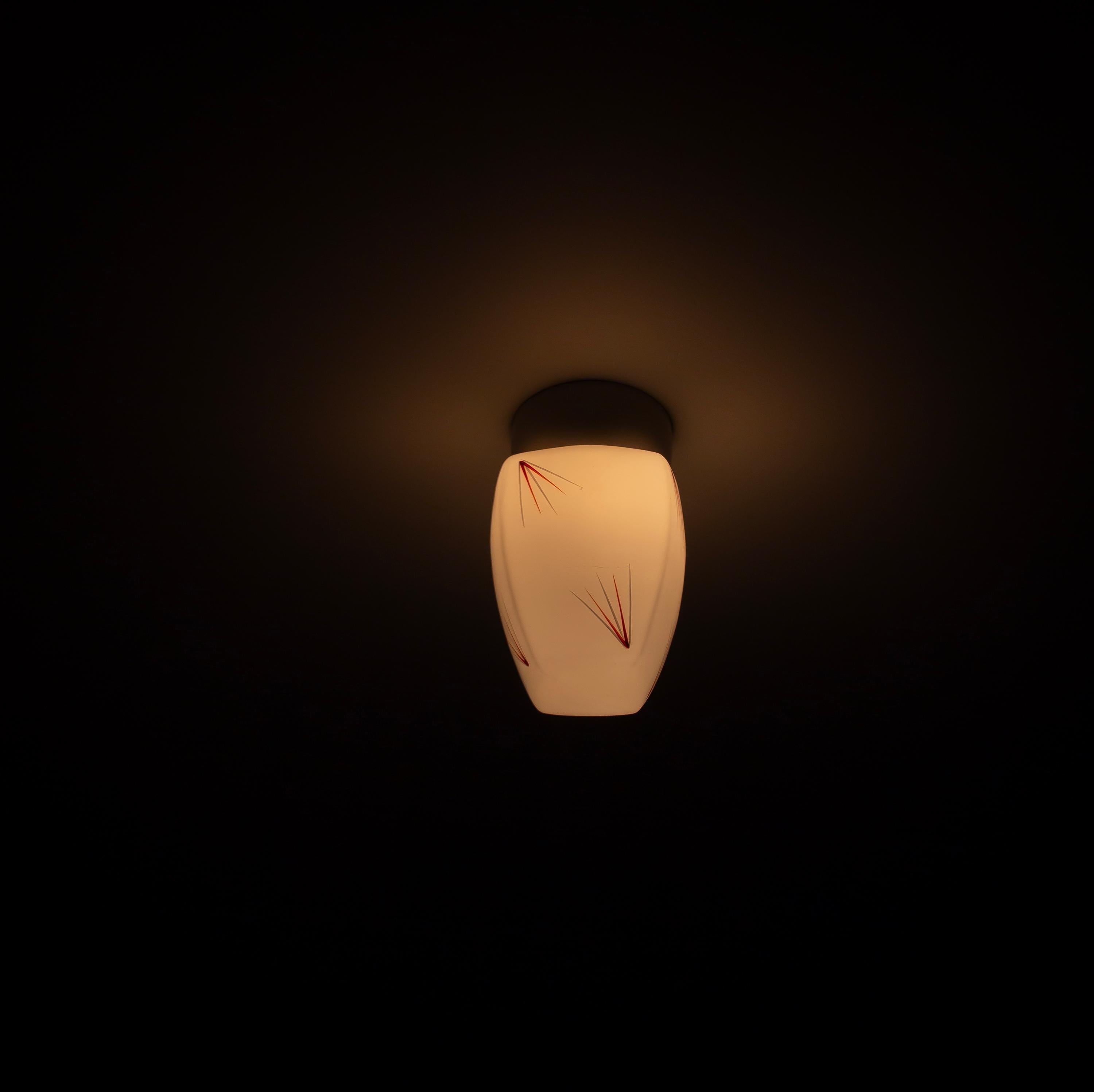 Scandinavian Flush Mount Ceiling Light, 1950s For Sale 2