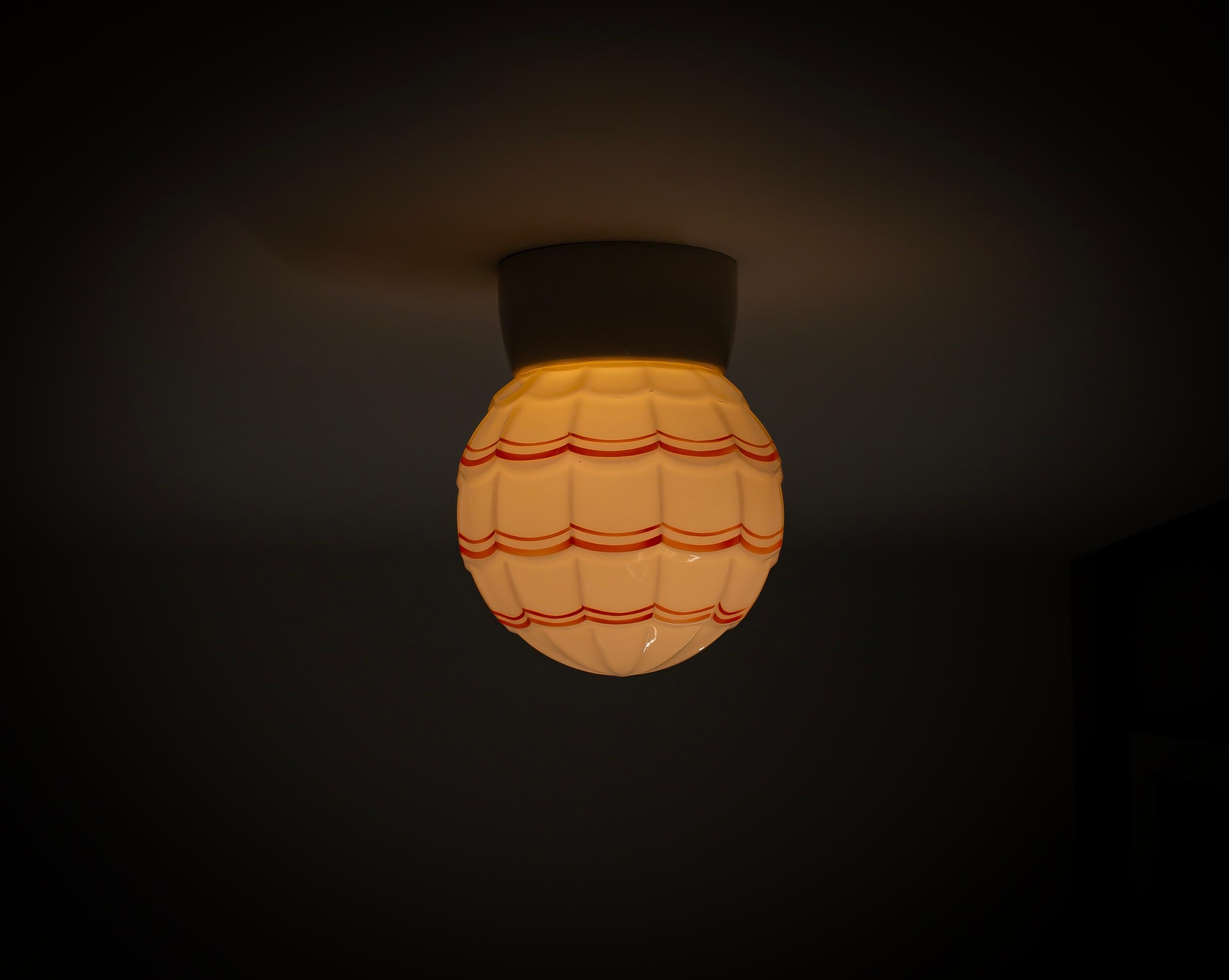 Scandinavian Flush Mount Ceiling Light, 1950s For Sale 2