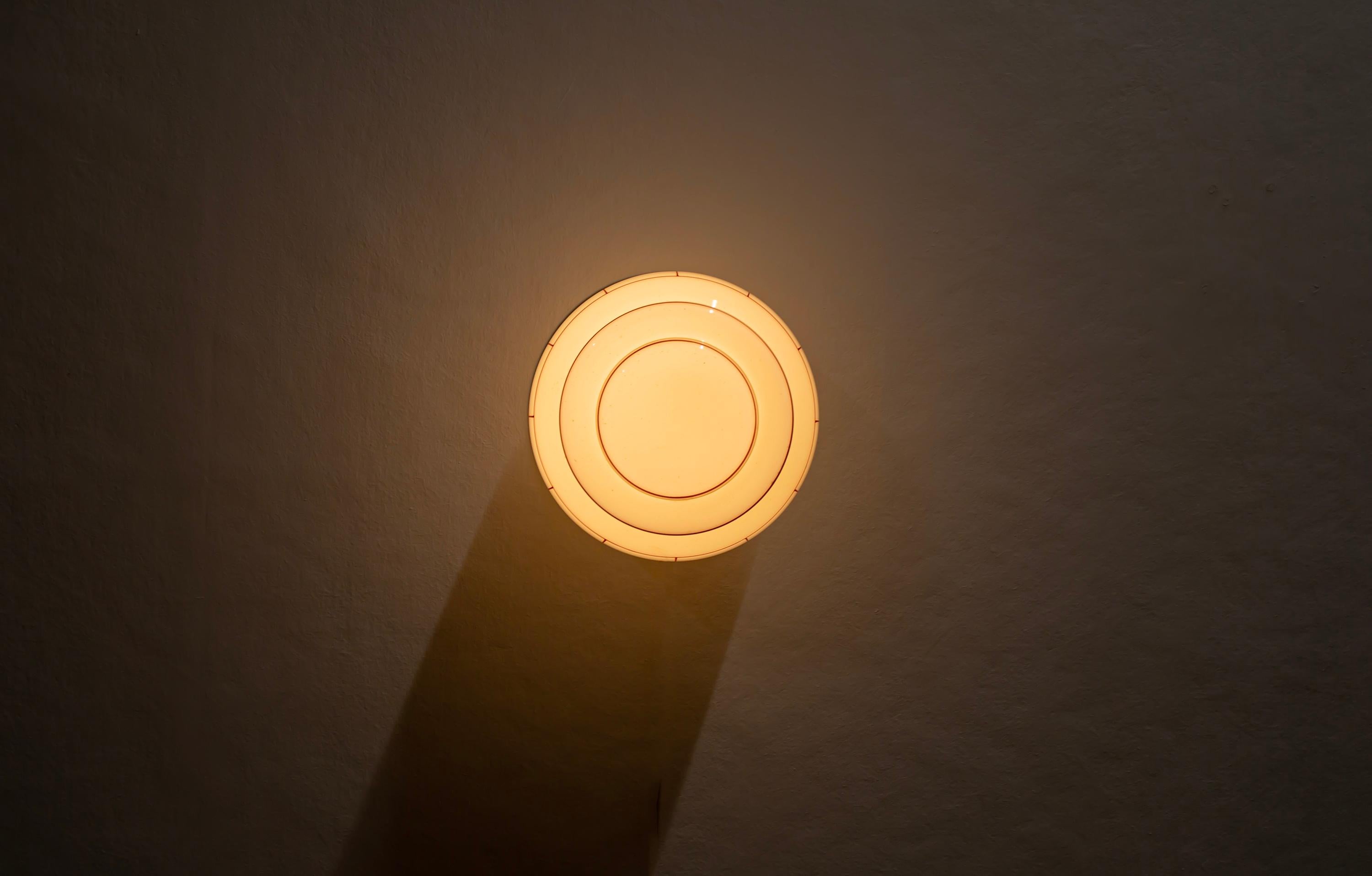 Brass Scandinavian Flush Mount Ceiling Light, 1950s, UL-ready For Sale
