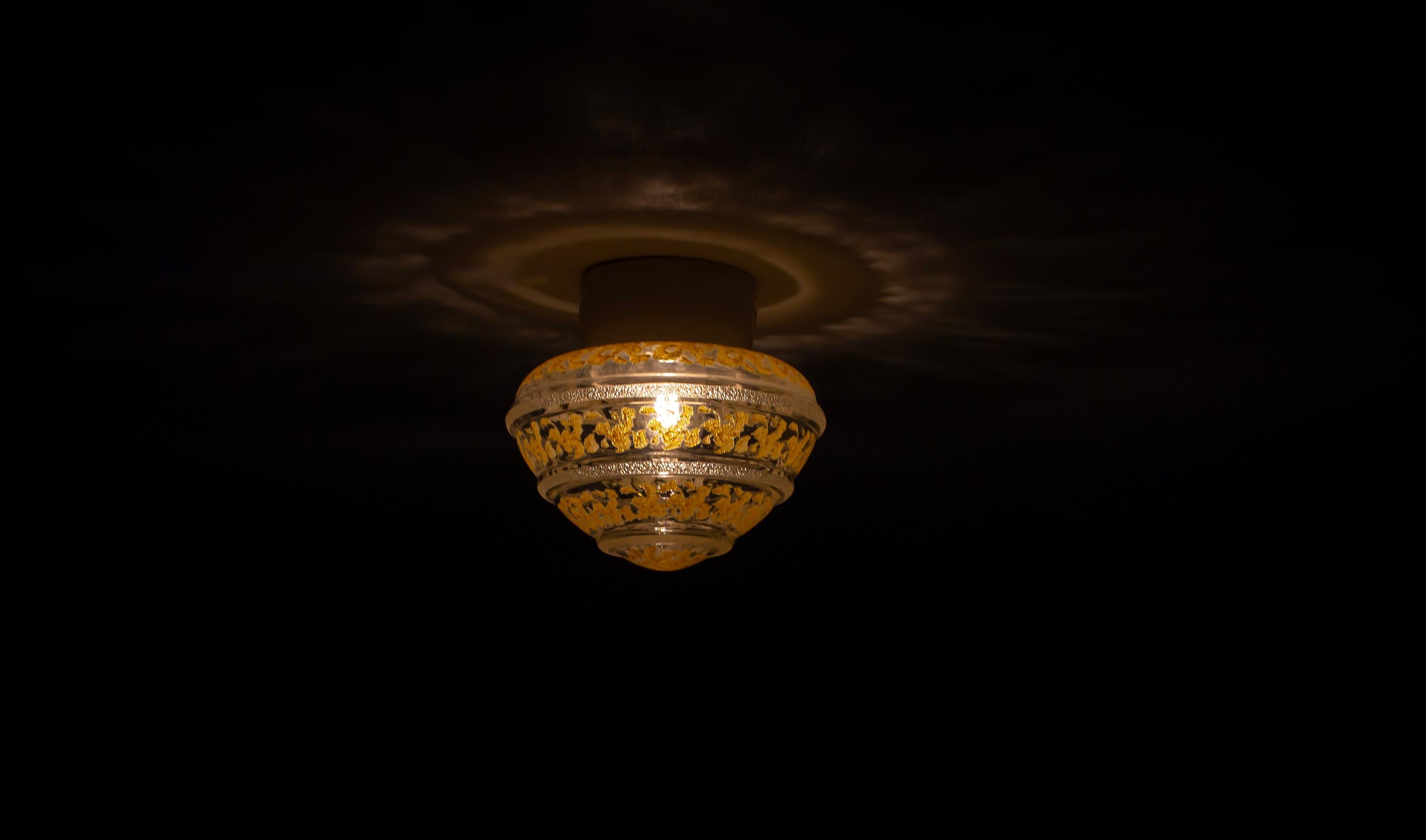 Scandinavian Flush Mount Ceiling Light, 1950s For Sale 3