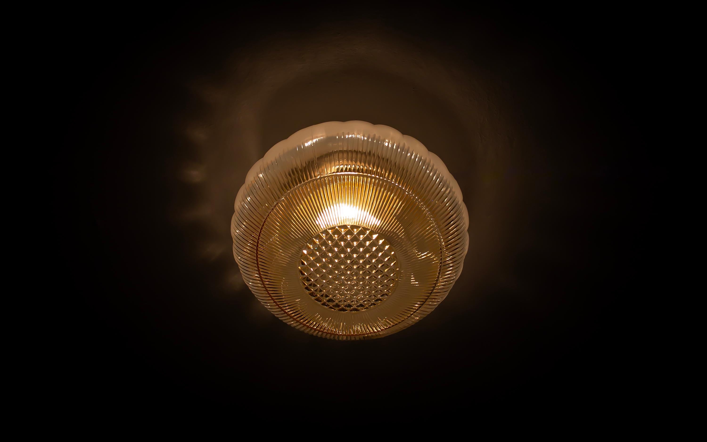 Scandinavian Flush Mount Ceiling Light, 1950s For Sale 3
