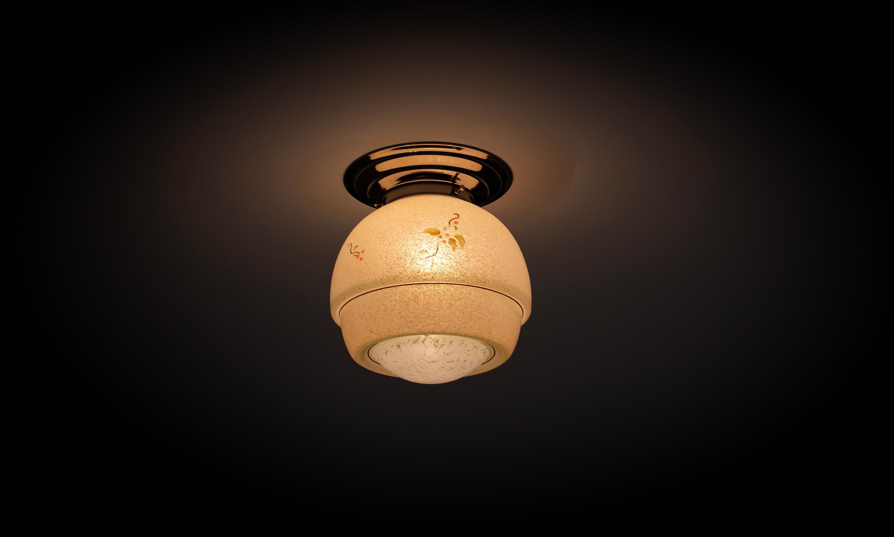 Scandinavian Flush Mount Ceiling Light, 1950s 2