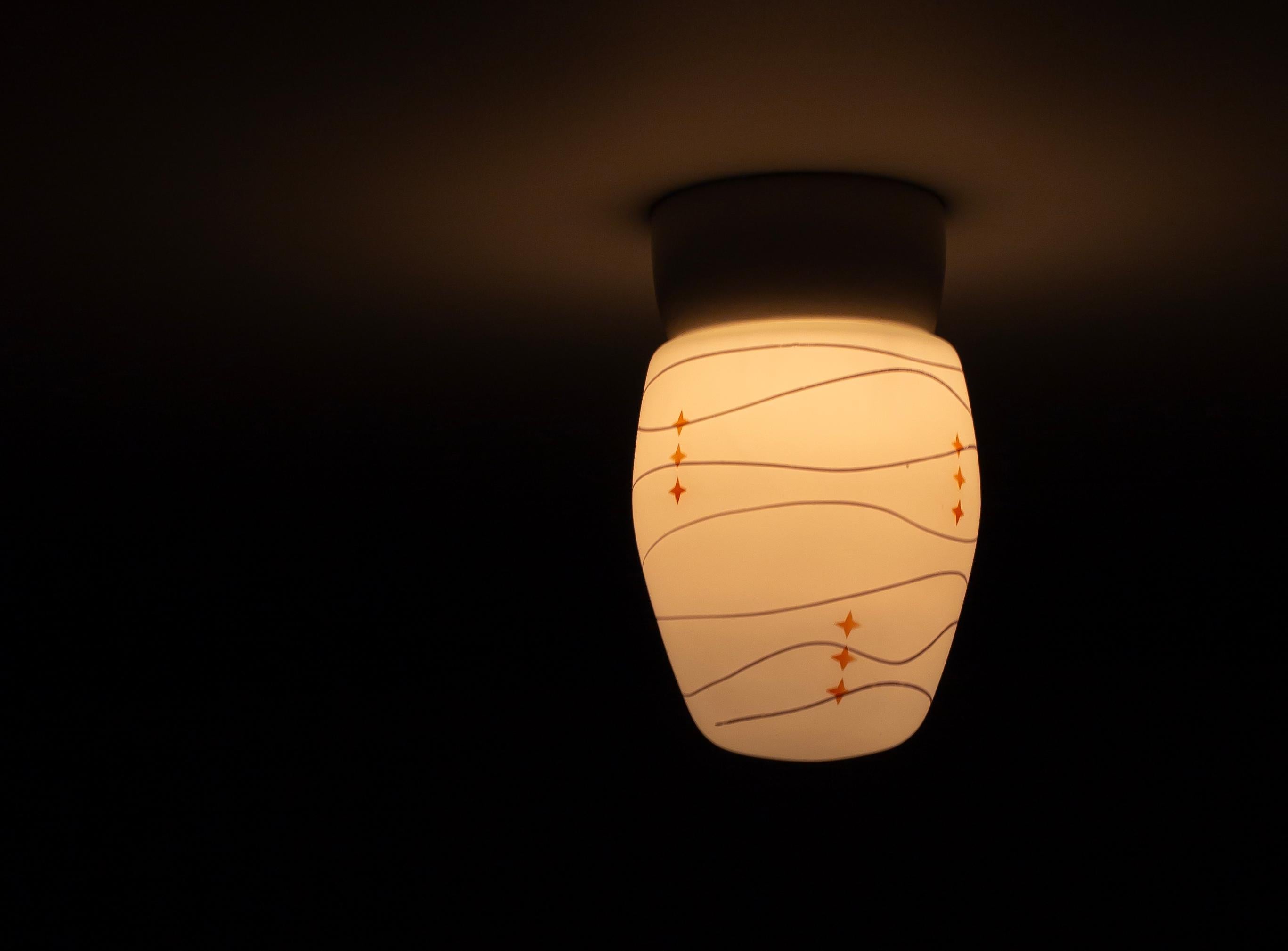 Scandinavian Flush Mount Ceiling Light, 1950s For Sale 3