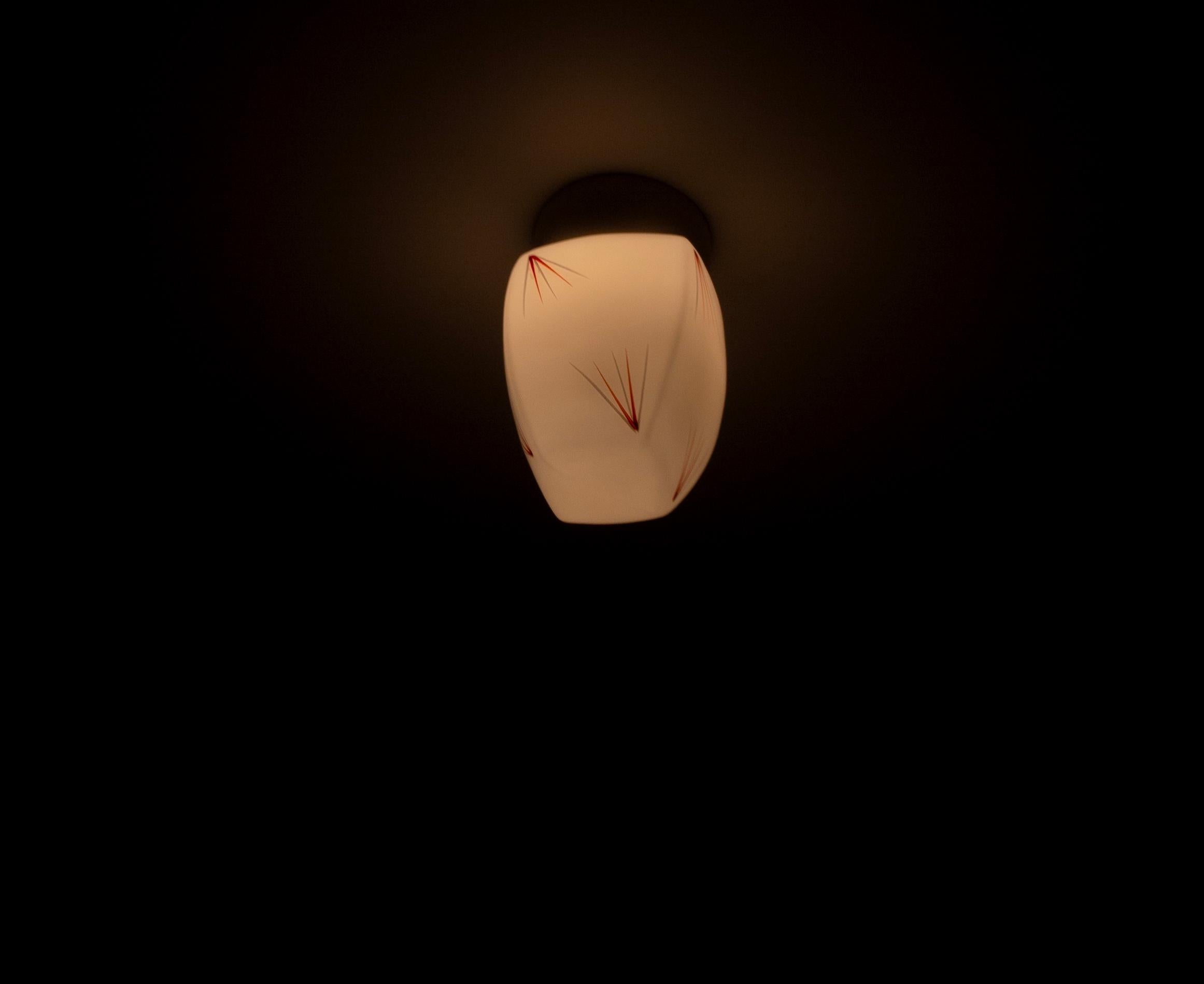Scandinavian Flush Mount Ceiling Light, 1950s For Sale 3