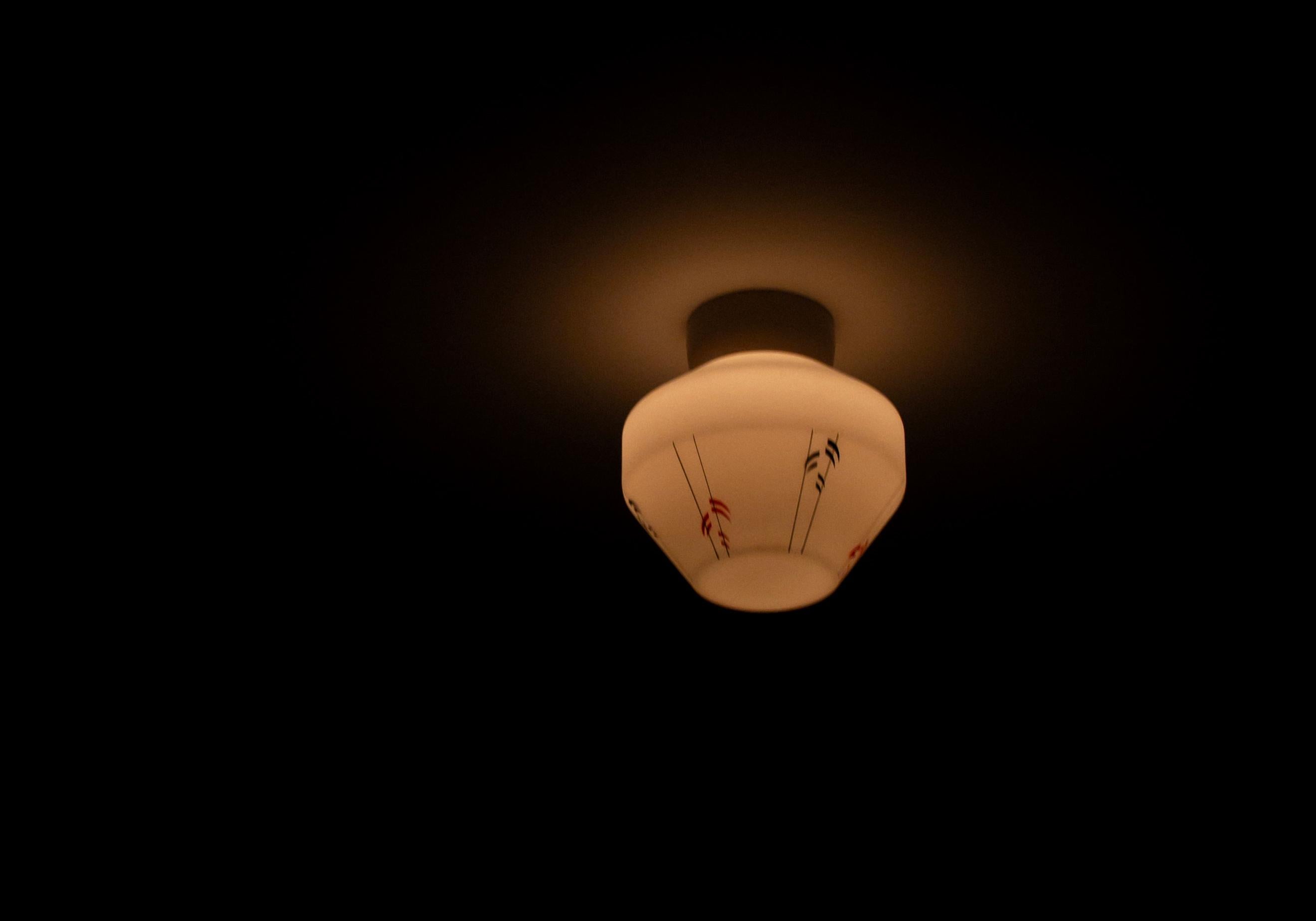 Scandinavian Flush Mount Ceiling Light, 1950s For Sale 3