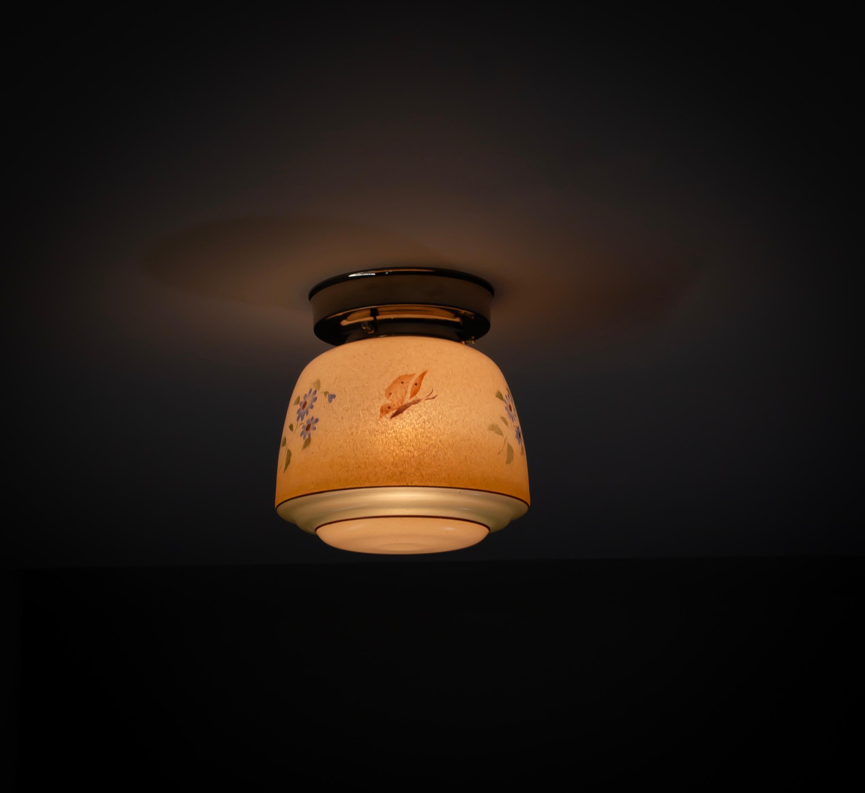 Scandinavian Flush Mount Ceiling Light, 1950s For Sale 2