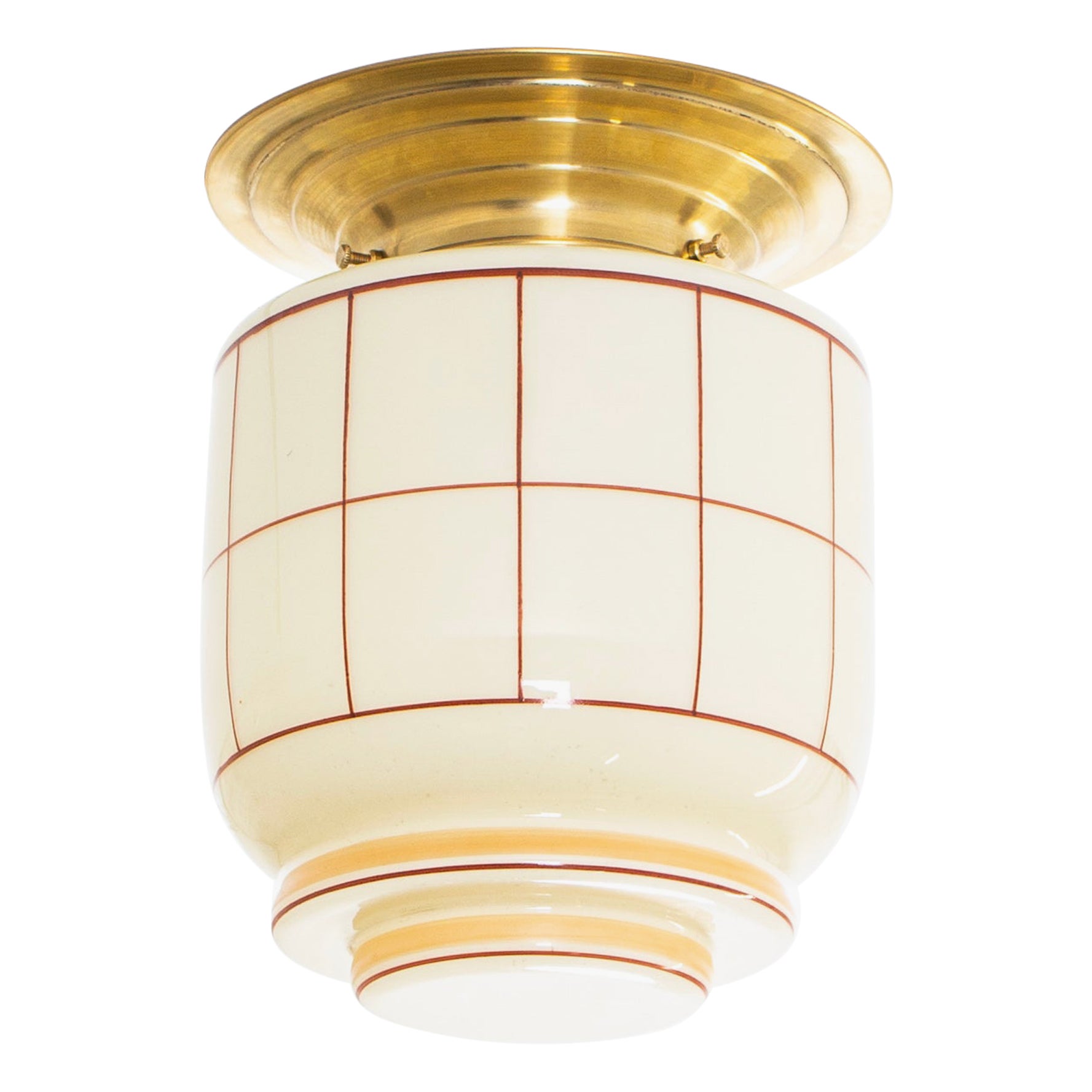 Scandinavian Flush Mount Ceiling Light, 1950s, UL-ready