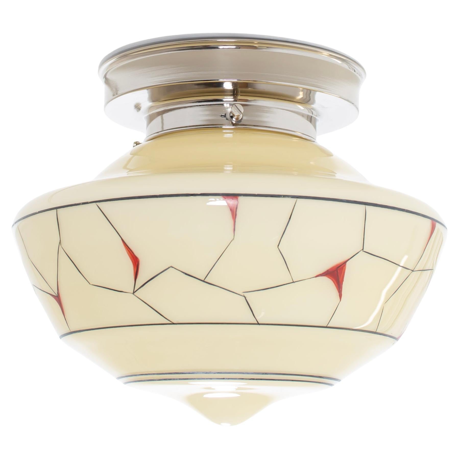 Scandinavian Flush Mount Ceiling Light, 1950s For Sale